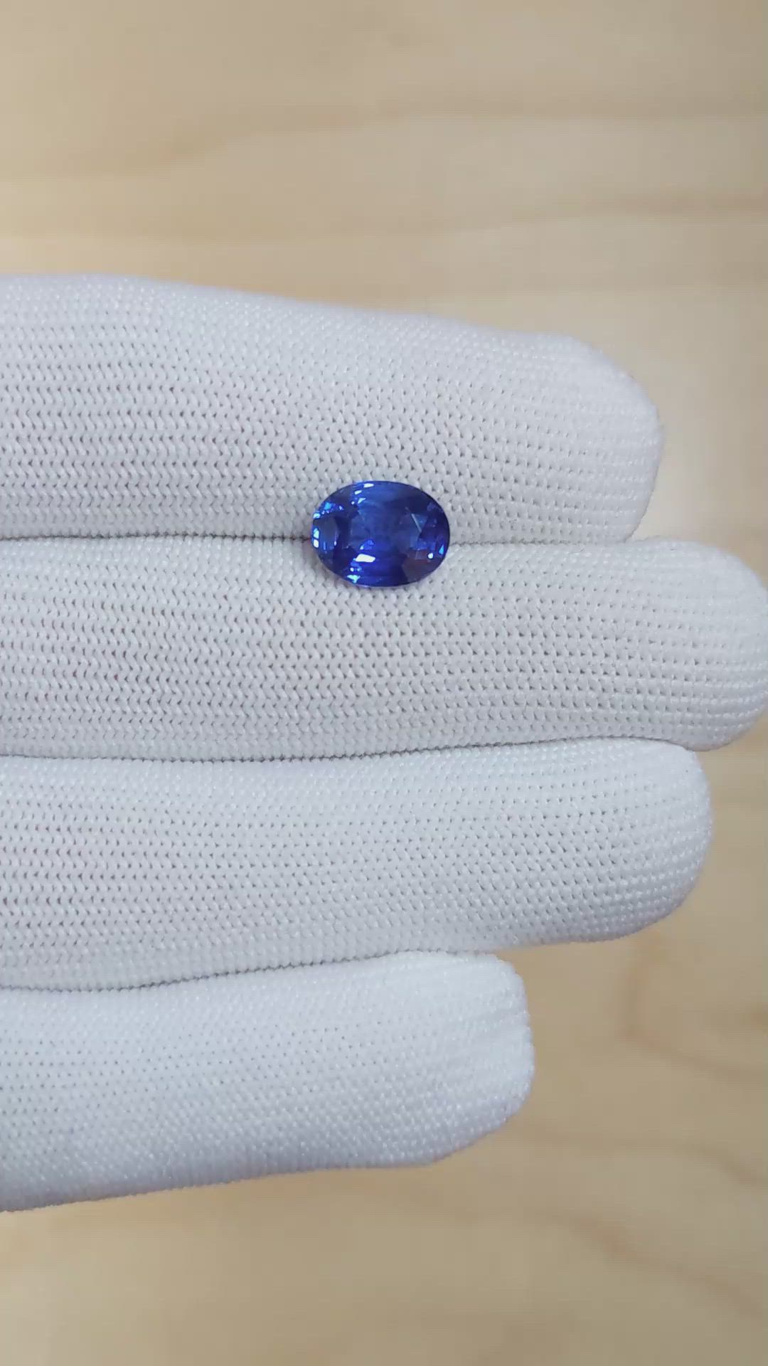 3.46 Ct. Blue Sapphire from Ceylon (Sri Lanka) Size Video