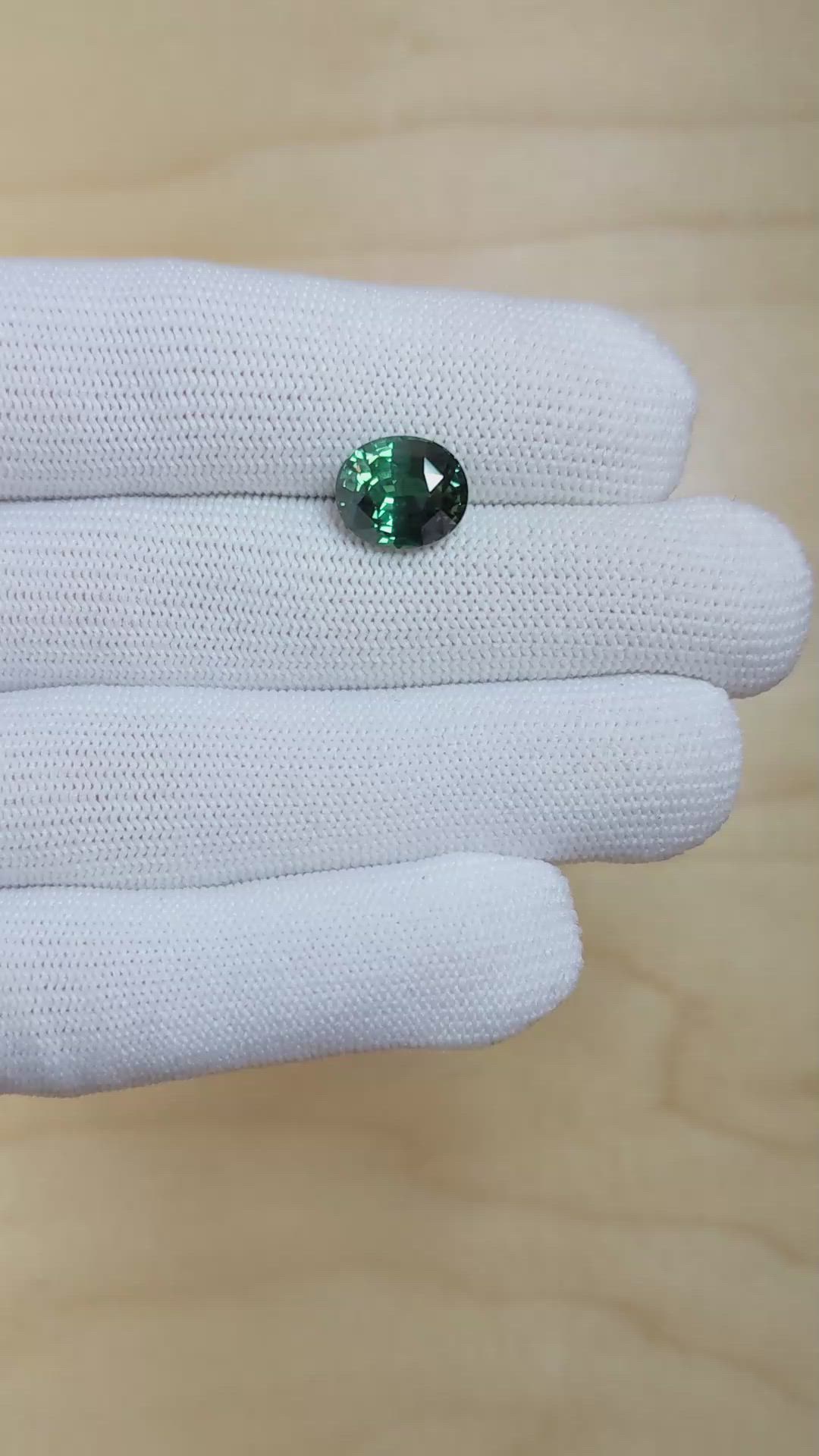 5.05 Ct. Green Sapphire from Madagascar Size Video