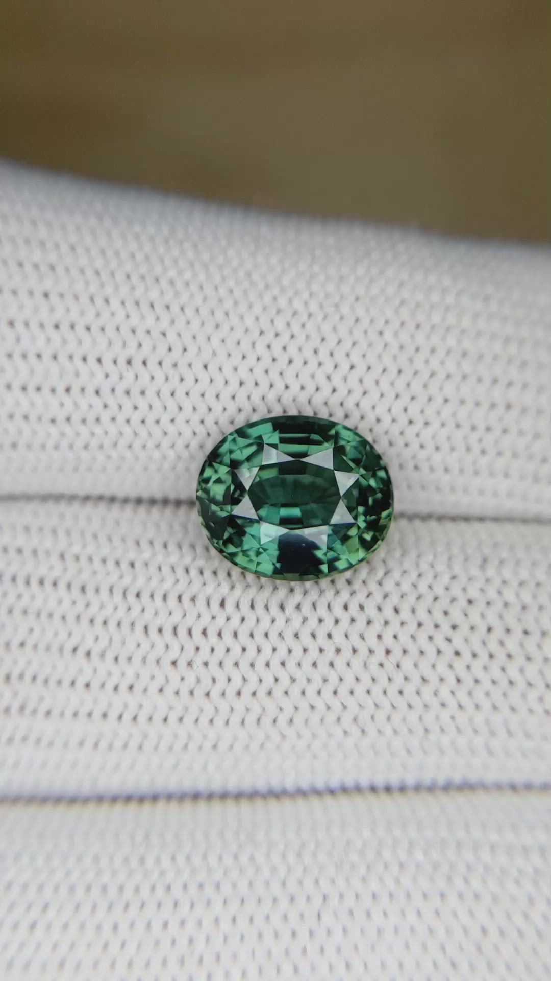 5.05 Ct. Green Sapphire from Madagascar Size Video