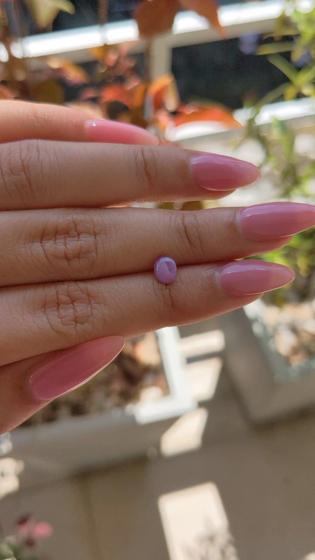 0.83 Ct. Pinkish Purple Star Sapphire from Ceylon (Sri Lanka) Size Video