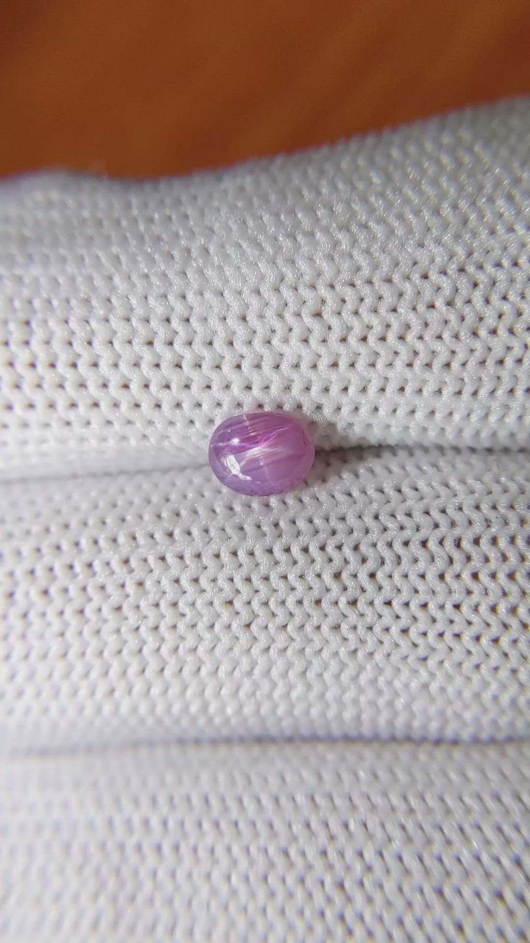 0.83 Ct. Pinkish Purple Star Sapphire from Ceylon (Sri Lanka) Size Video