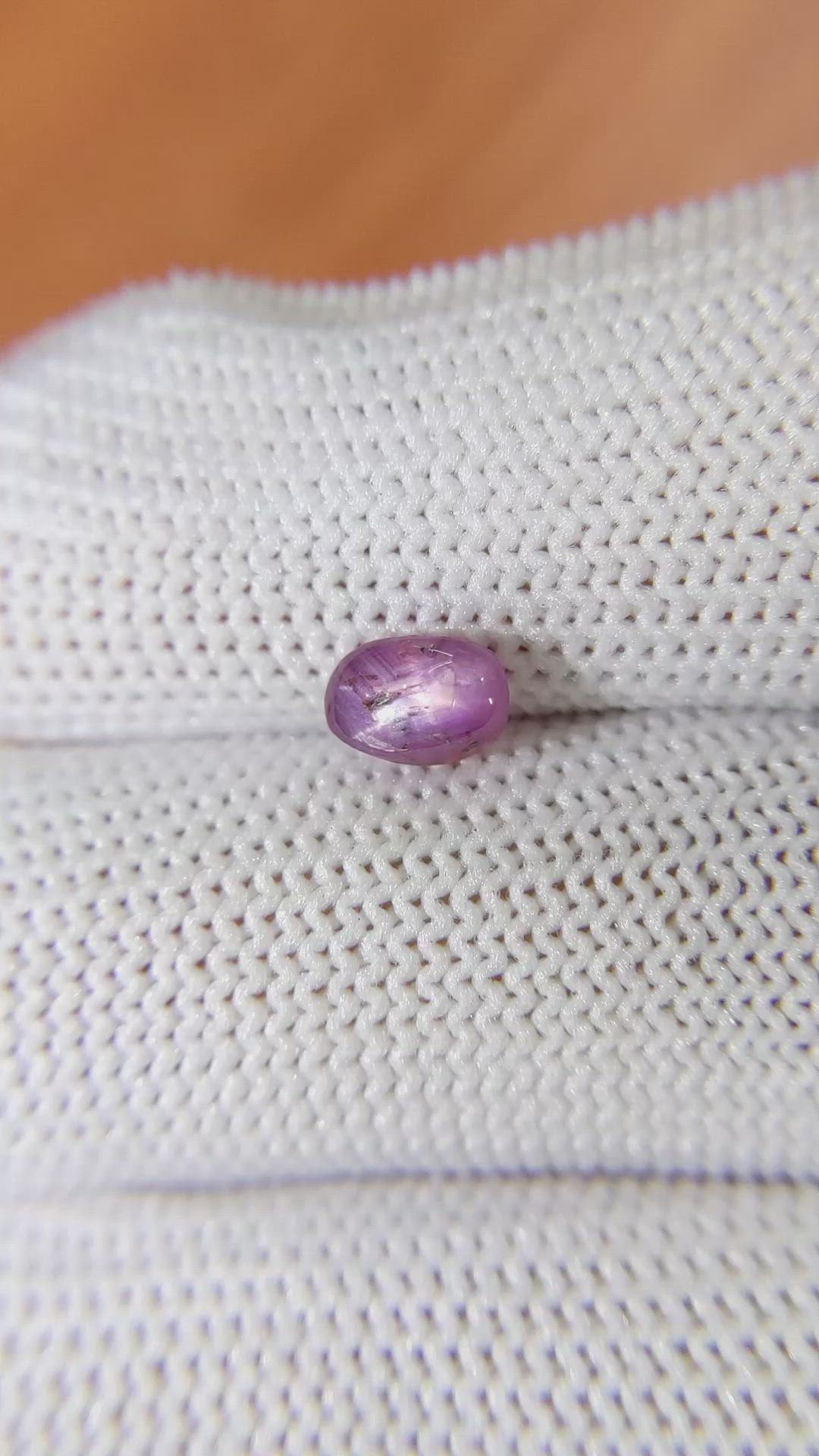 1.28 Ct. Purplish Pink Star Sapphire from Ceylon (Sri Lanka) Size Video