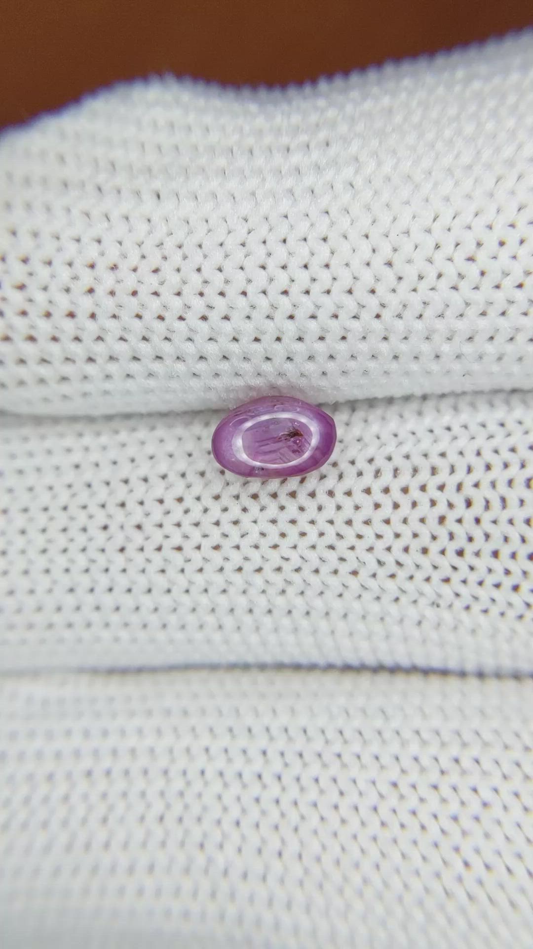 1.28 Ct. Purplish Pink Star Sapphire from Ceylon (Sri Lanka) Size Video