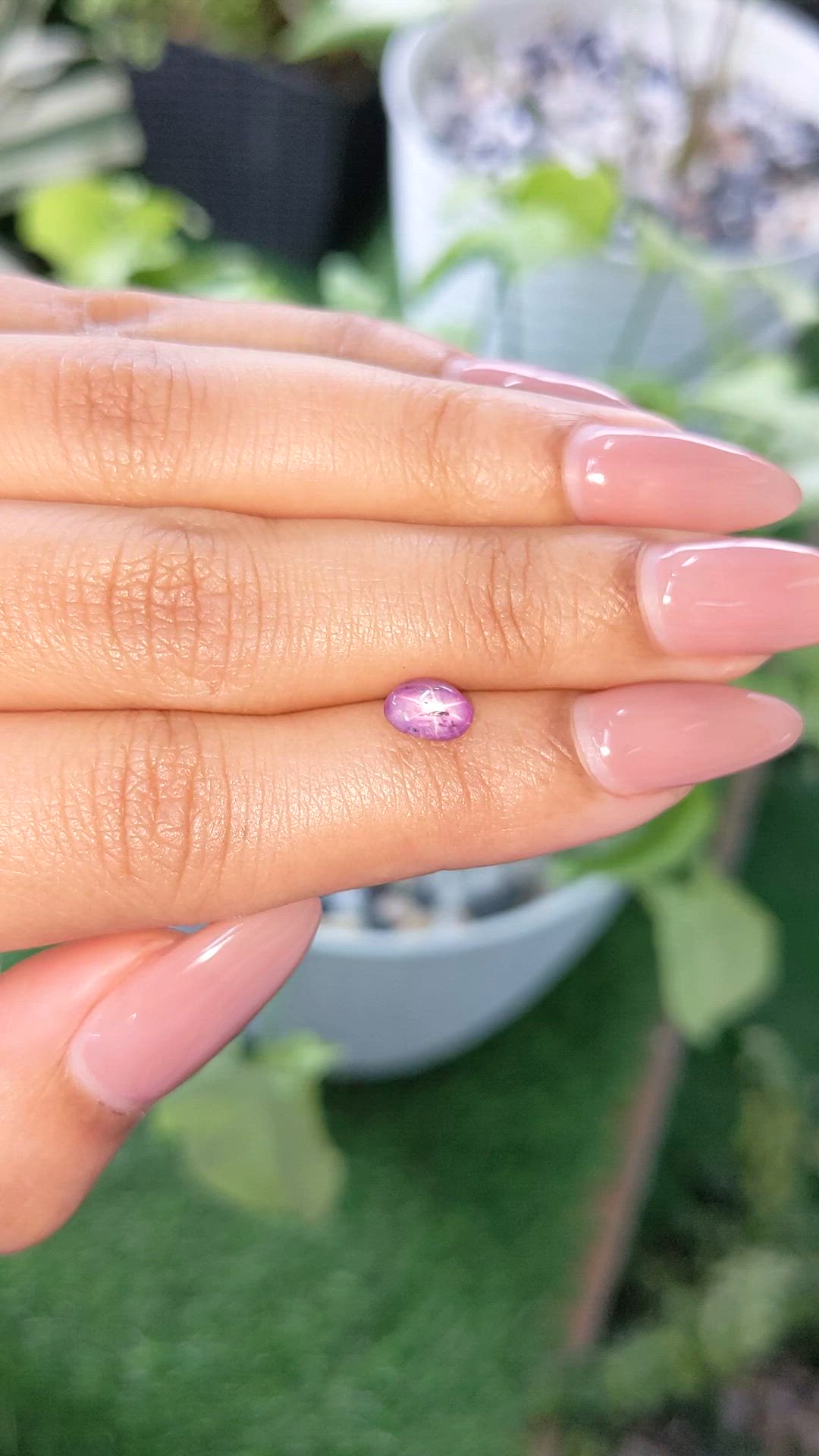 1.28 Ct. Purplish Pink Star Sapphire from Ceylon (Sri Lanka) Size Video