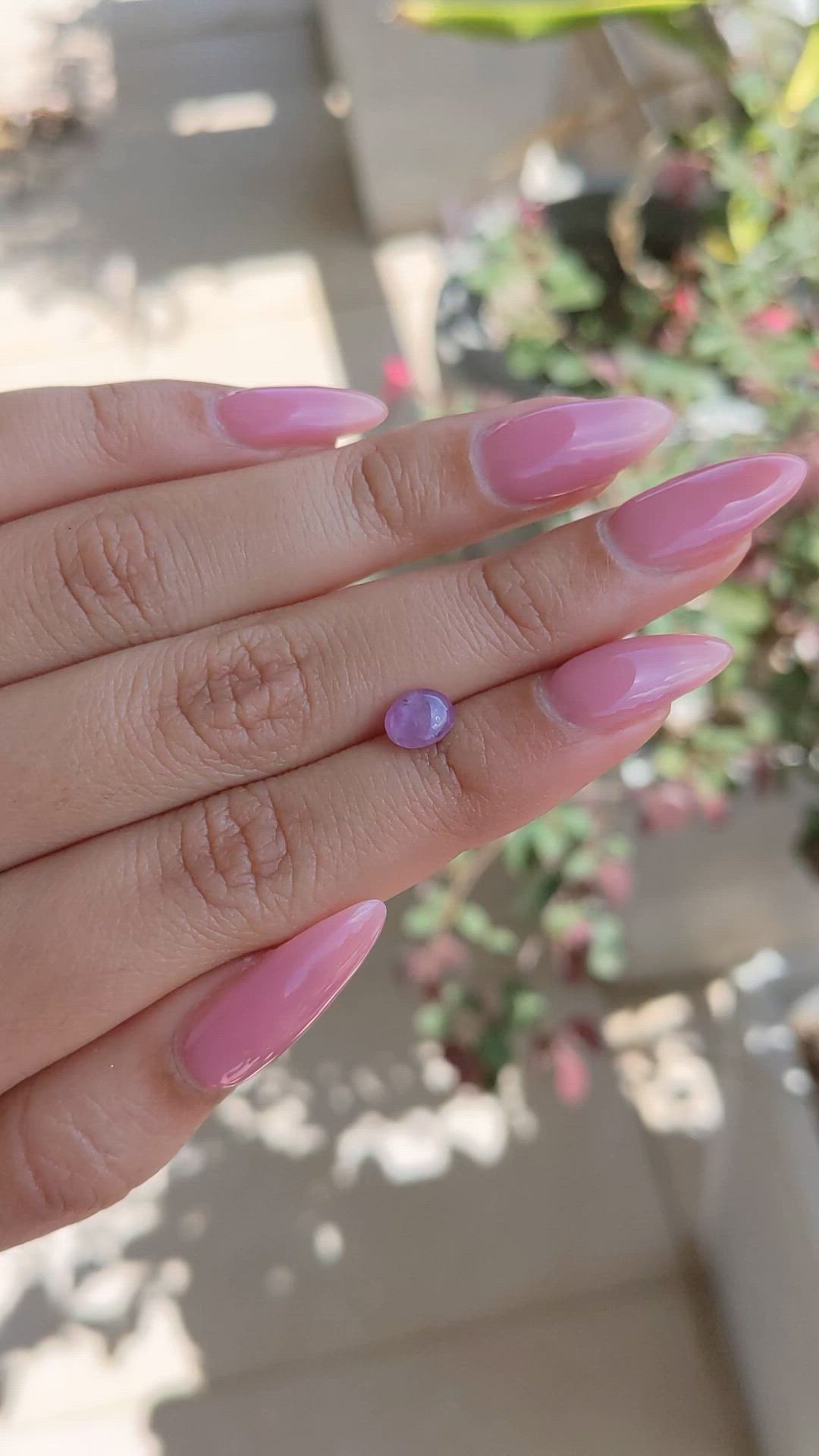 1.35 Ct. Pinkish Purple Star Sapphire from Ceylon (Sri Lanka) Size Video