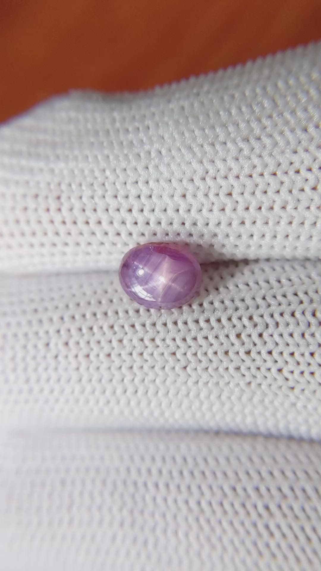 1.62 Ct. Pinkish Purple Star Sapphire from Ceylon (Sri Lanka) Size Video