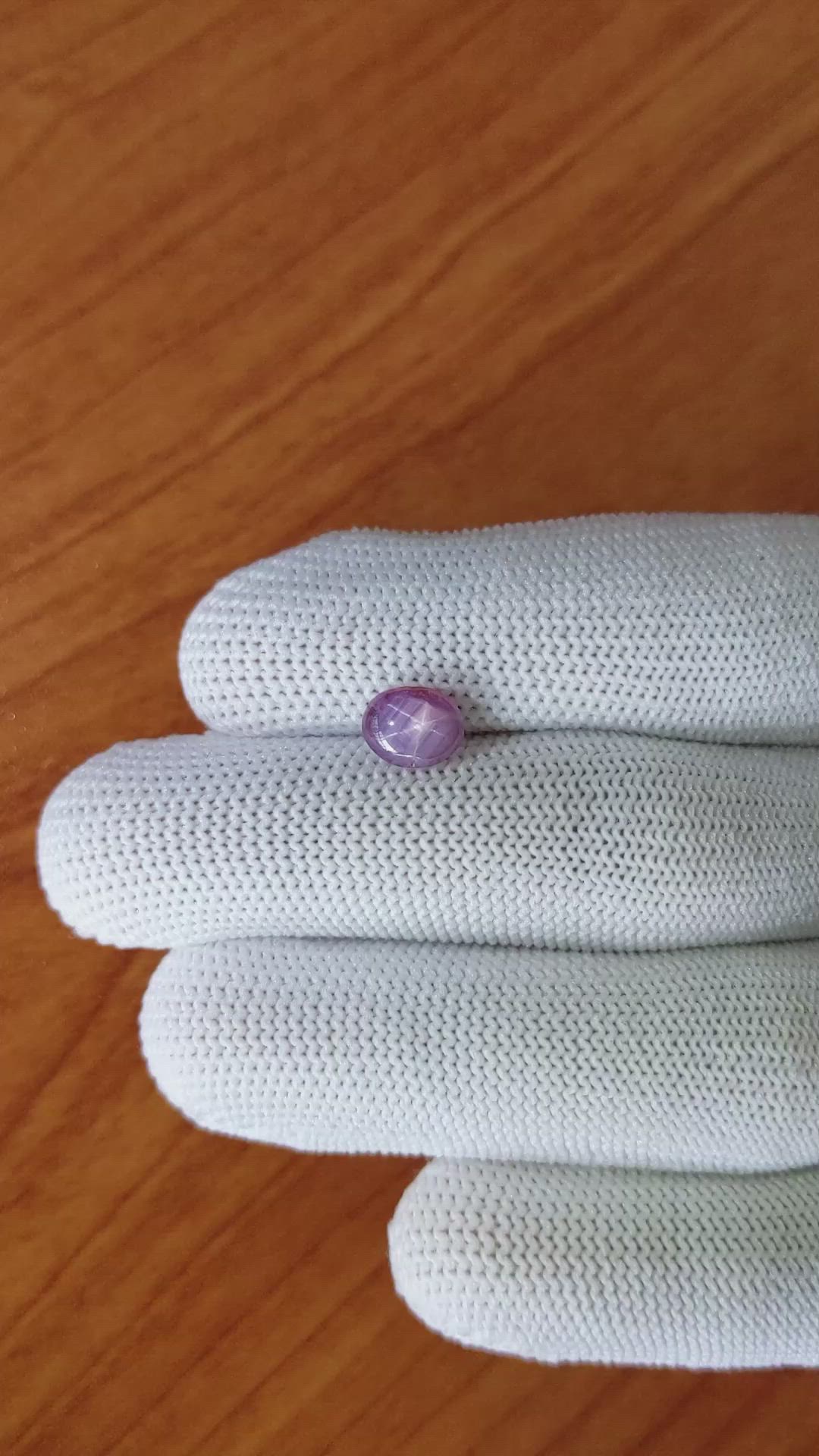 1.62 Ct. Pinkish Purple Star Sapphire from Ceylon (Sri Lanka) Size Video
