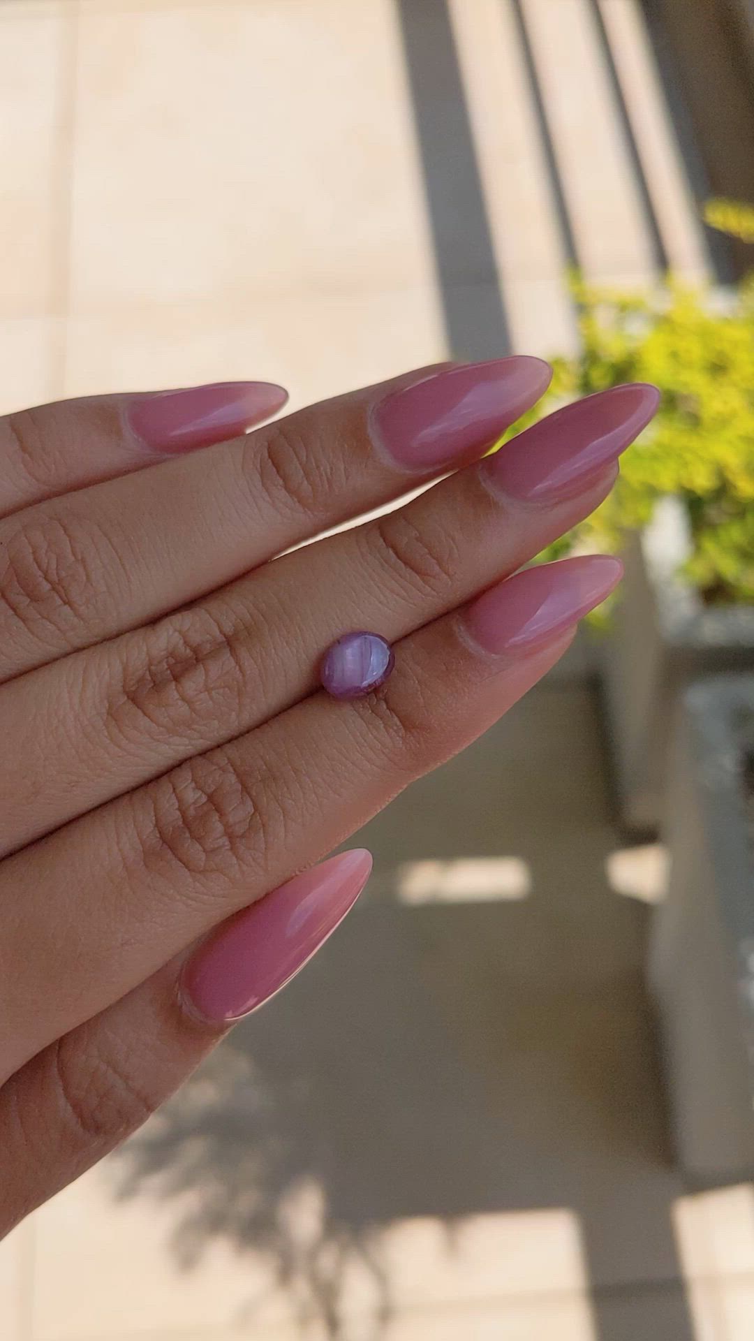 1.62 Ct. Pinkish Purple Star Sapphire from Ceylon (Sri Lanka) Size Video