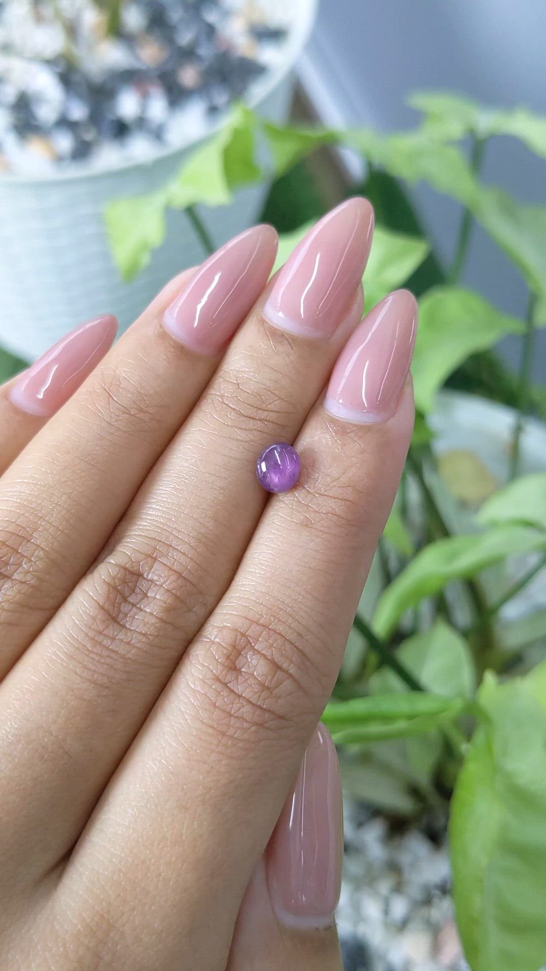 1.23 Ct. Purple Star Sapphire from Ceylon (Sri Lanka) Size Video