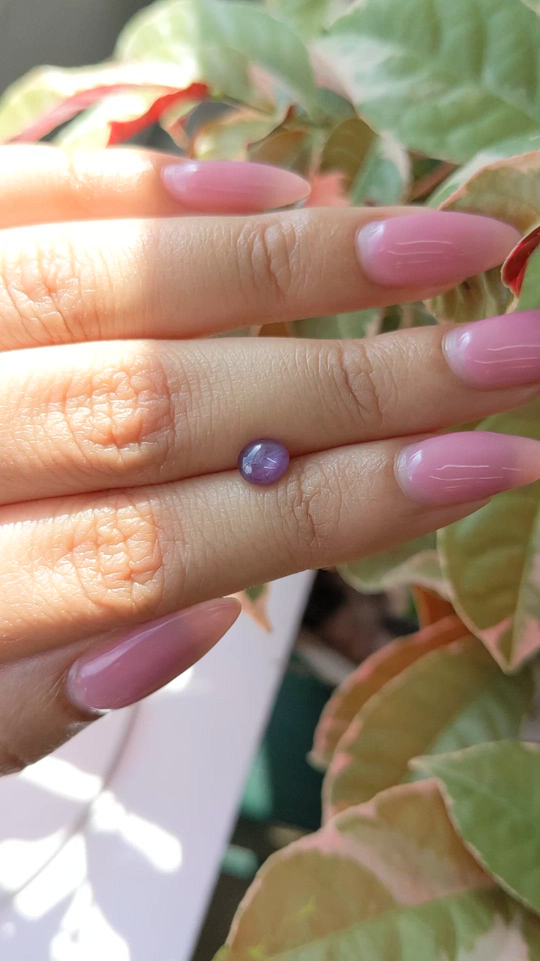1.23 Ct. Purple Star Sapphire from Ceylon (Sri Lanka) Size Video