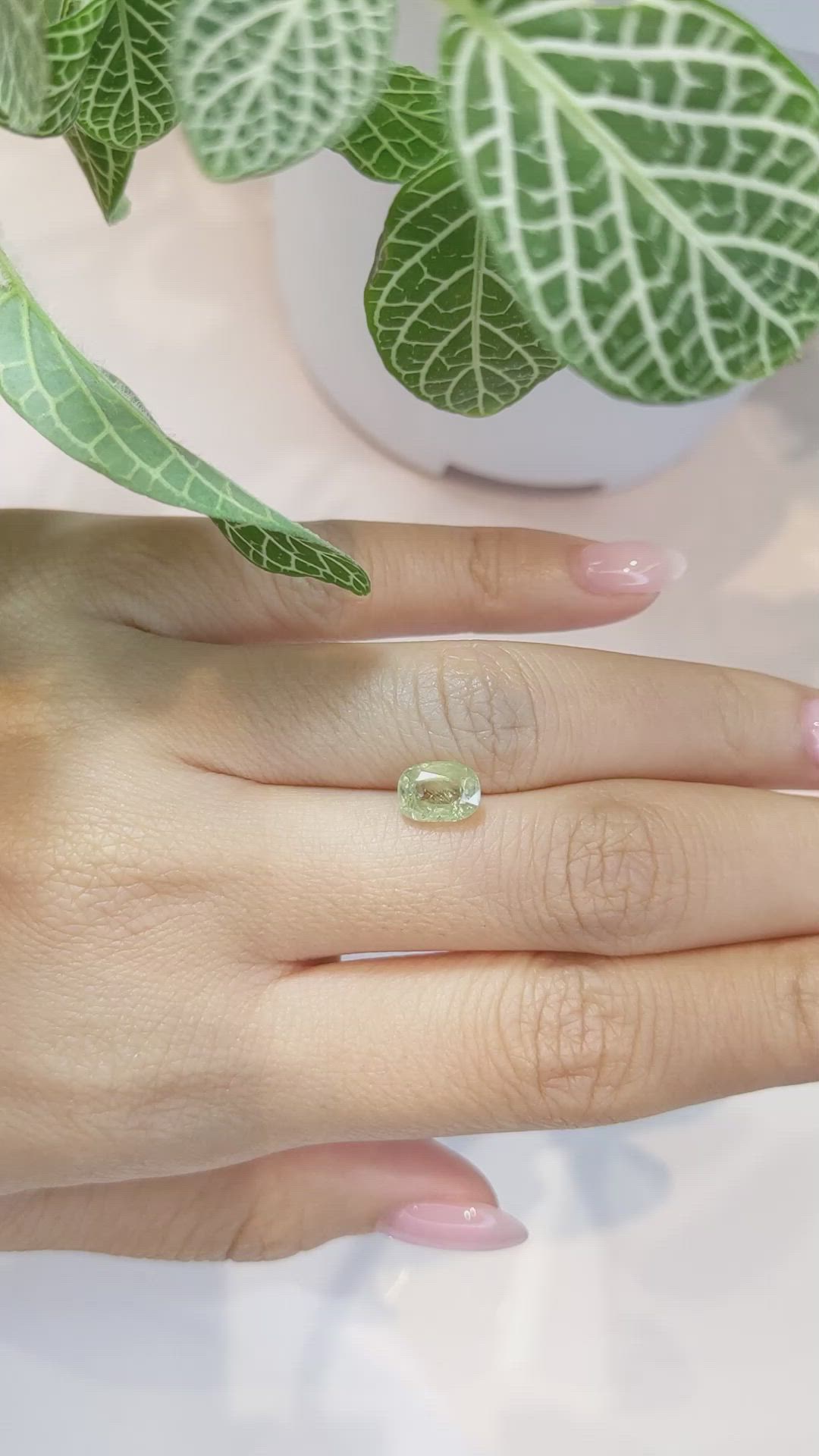 2.19 Ct. Yellowish Green Sapphire from Ceylon (Sri Lanka) Size Video