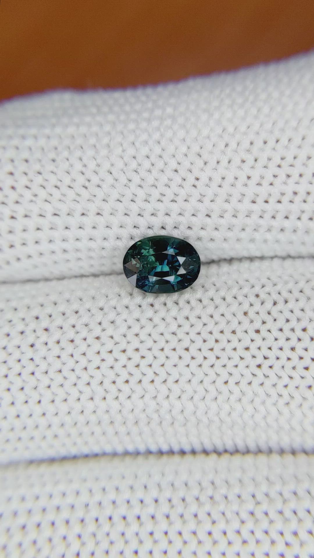 1.00 Ct. Bluish Green Sapphire from Madagascar Size Video