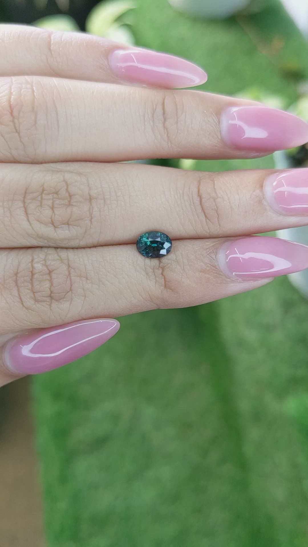 1.00 Ct. Bluish Green Sapphire from Madagascar Size Video