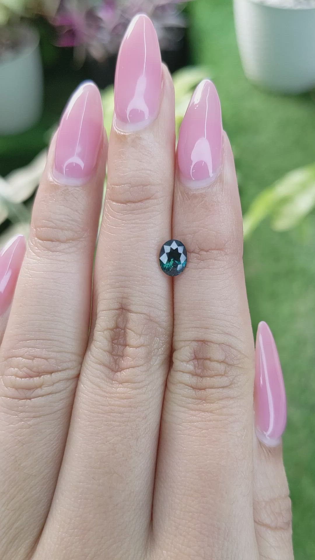 1.00 Ct. Bluish Green Sapphire from Madagascar Size Video