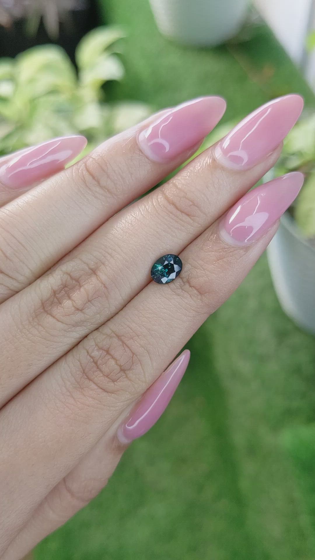 1.00 Ct. Bluish Green Sapphire from Madagascar Size Video
