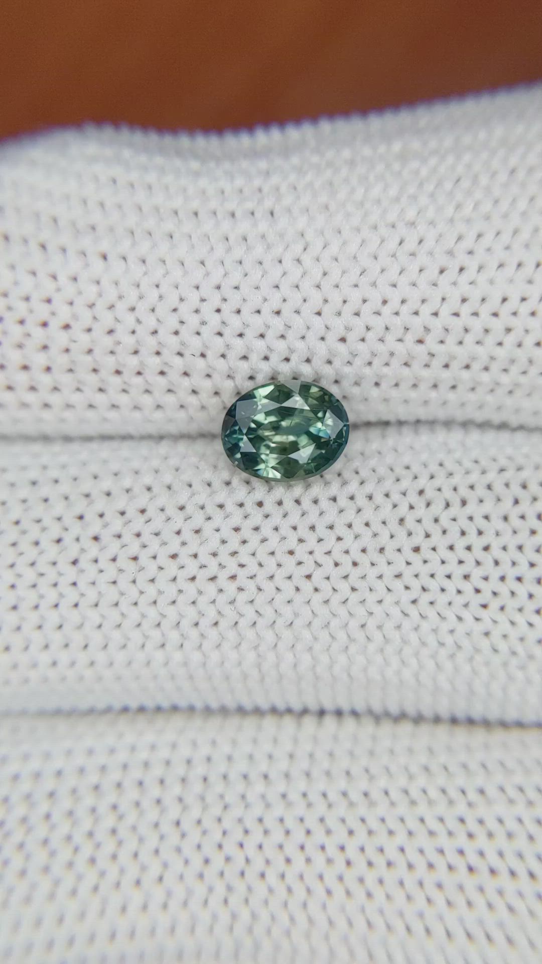 1.12 Ct. Bluish Green Sapphire from Madagascar Size Video
