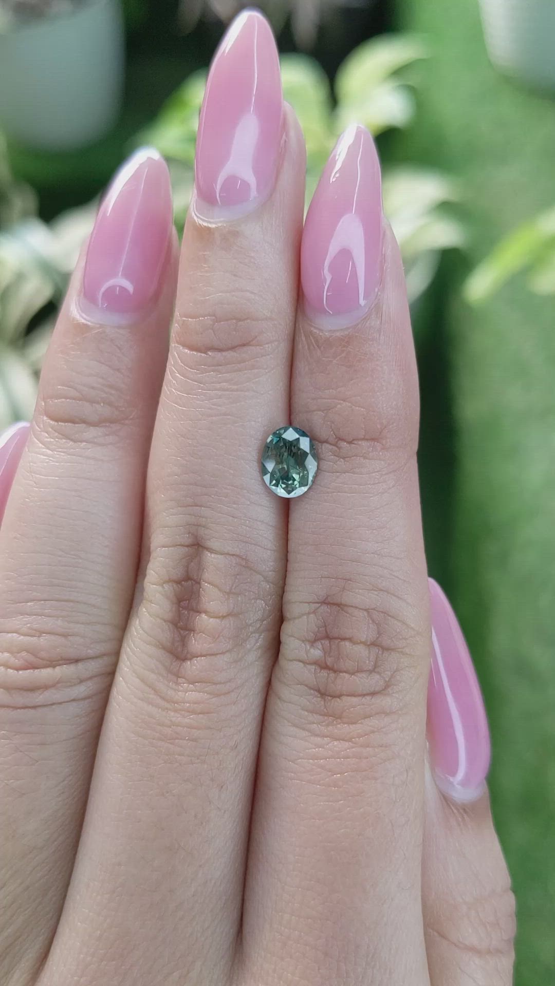 1.12 Ct. Bluish Green Sapphire from Madagascar Size Video