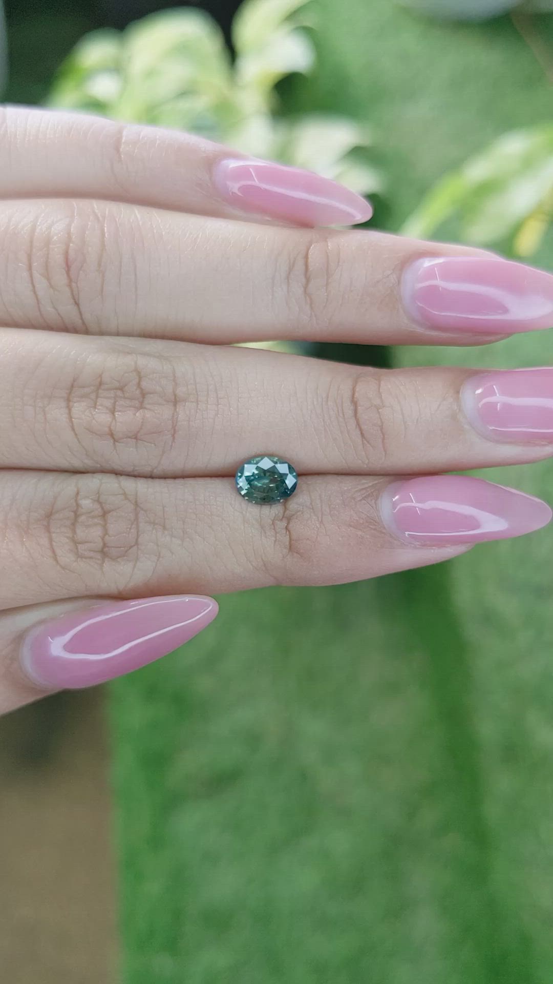 1.12 Ct. Bluish Green Sapphire from Madagascar Size Video