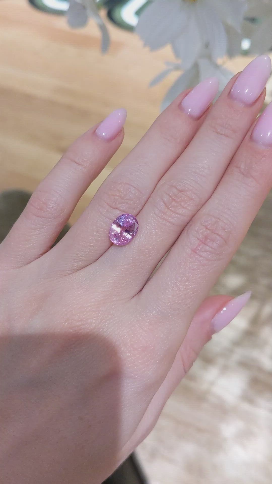 4.25 Ct. Pink Sapphire from Ceylon (Sri Lanka) Size Video
