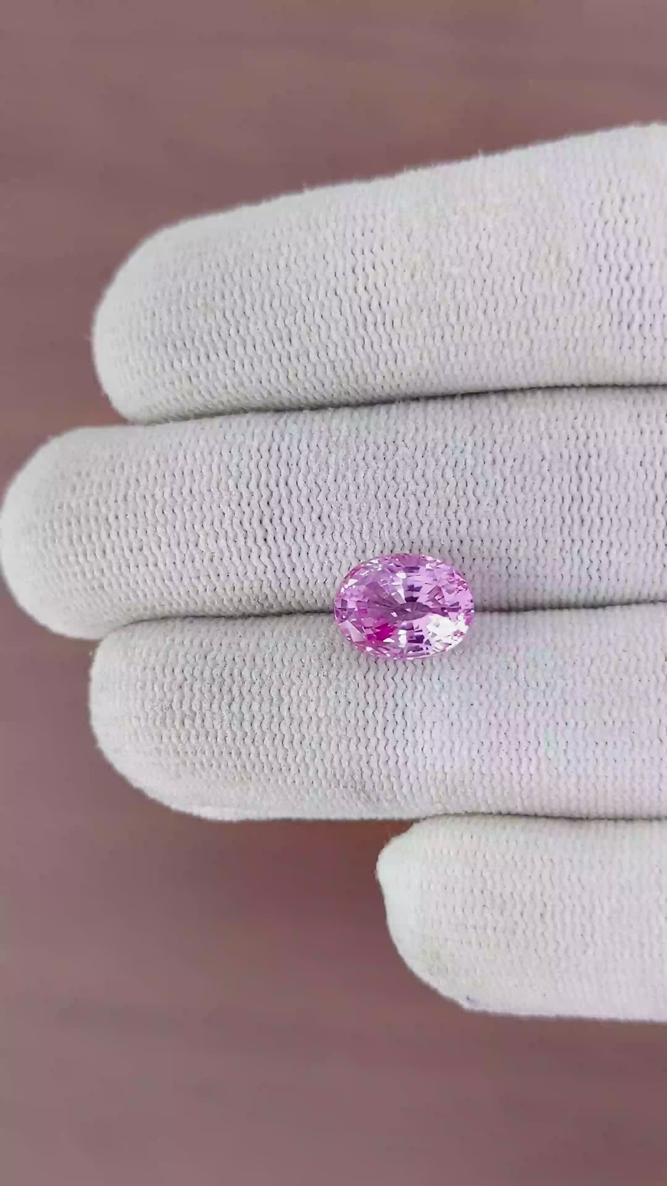 4.25 Ct. Pink Sapphire from Ceylon (Sri Lanka) Size Video