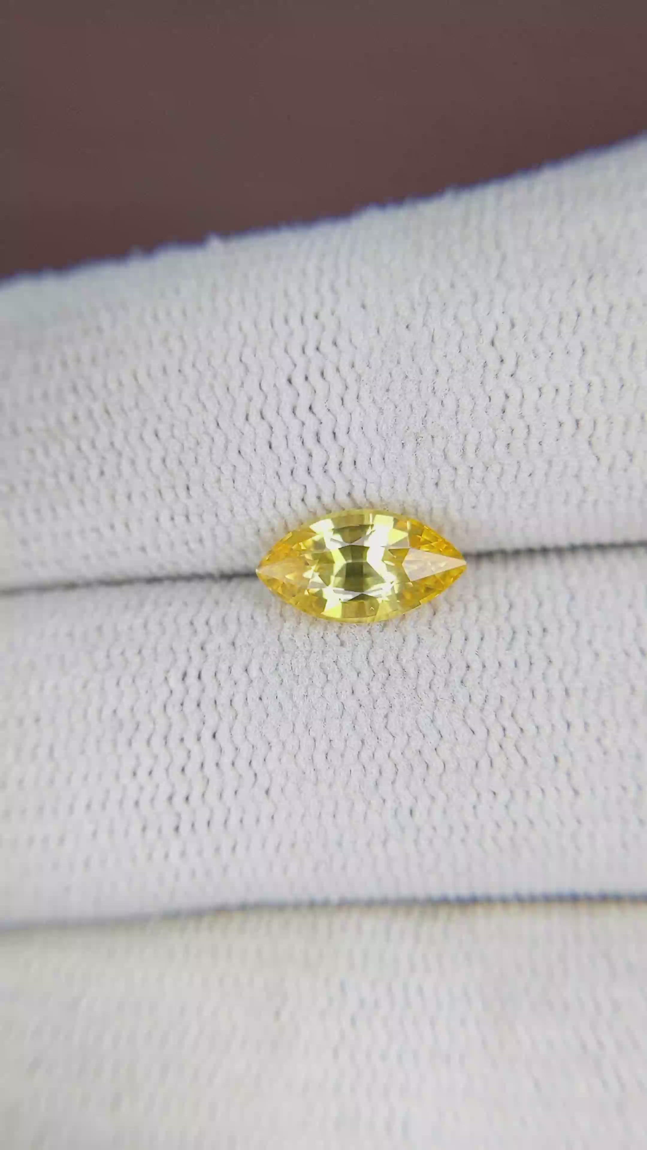 1.51 Ct. Yellow Sapphire from Ceylon (Sri Lanka) Size Video