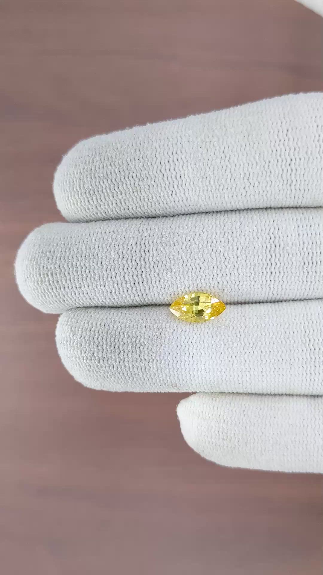 1.51 Ct. Yellow Sapphire from Ceylon (Sri Lanka) Size Video