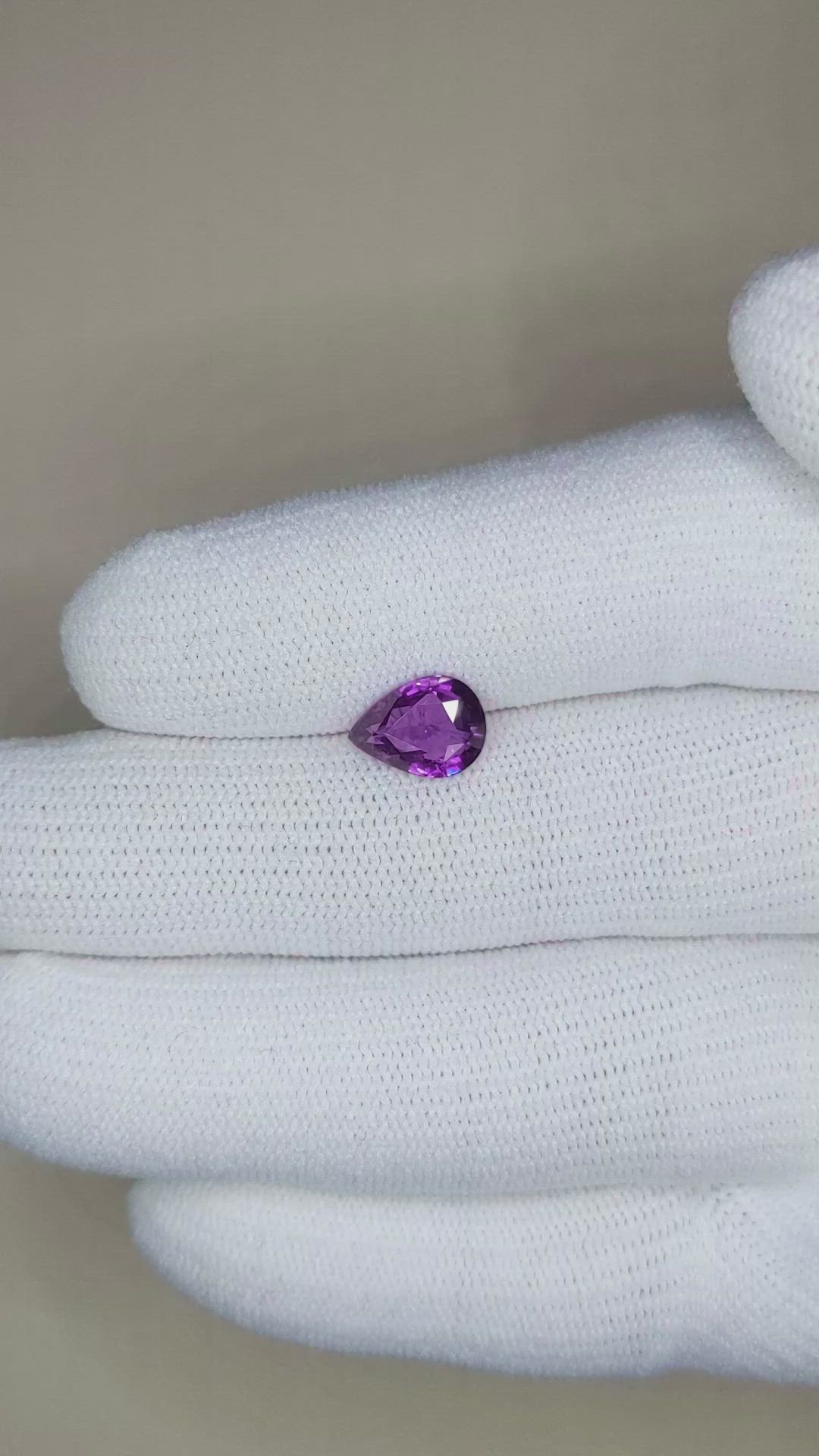 2.02 Ct. Purple Sapphire from Ceylon (Sri Lanka) Size Video