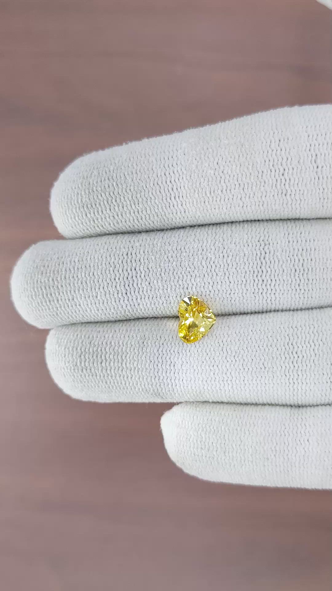 1.57 Ct. Yellow Sapphire from Ceylon (Sri Lanka) Size Video