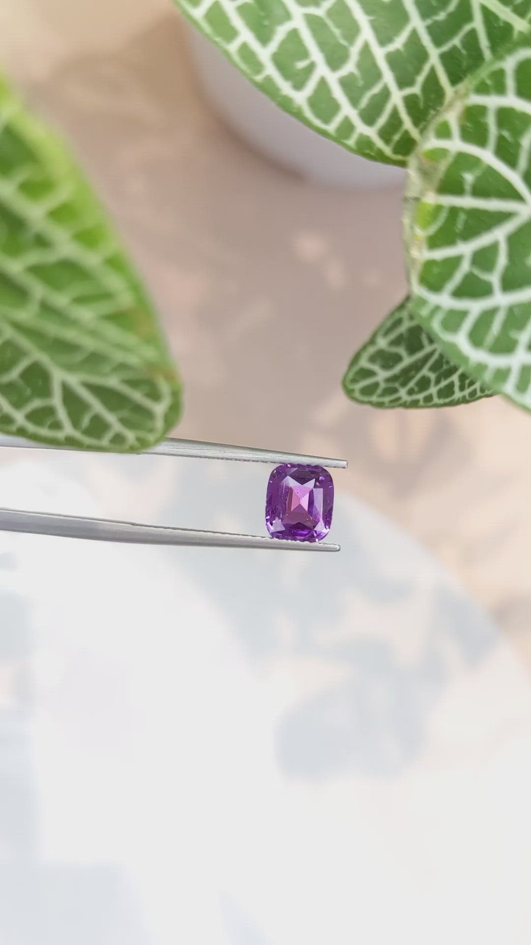 2.06 Ct. Purple Sapphire from Ceylon (Sri Lanka) Size Video