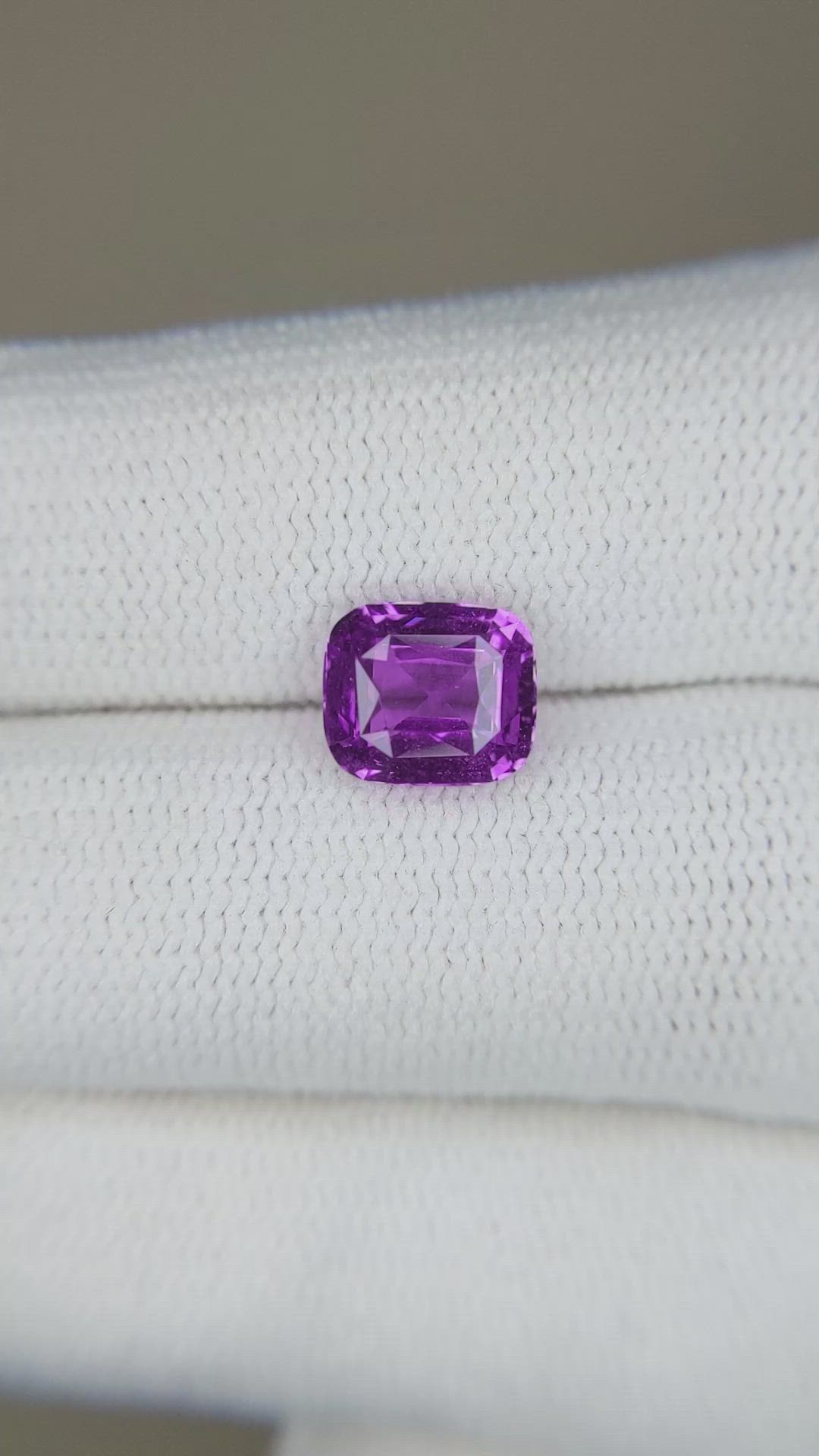 2.06 Ct. Purple Sapphire from Ceylon (Sri Lanka) Size Video