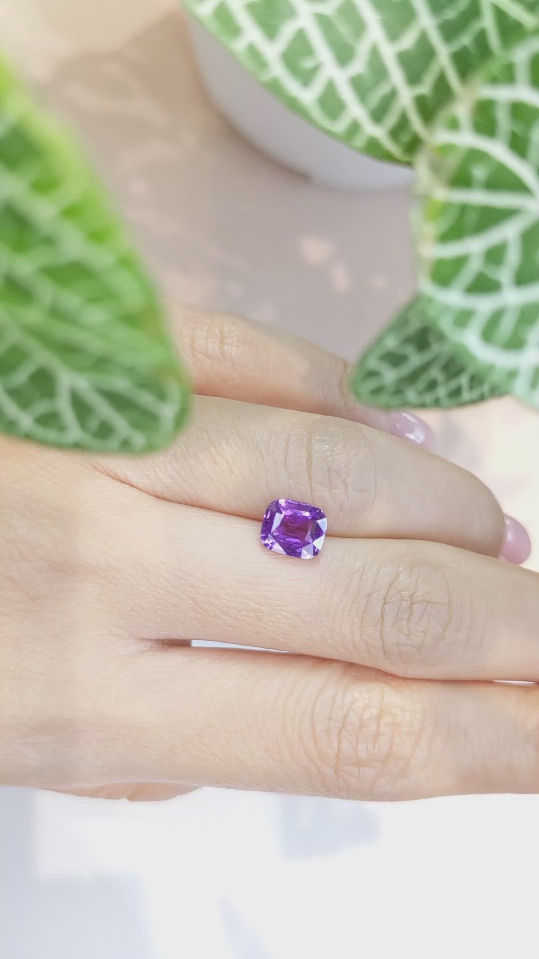 2.06 Ct. Purple Sapphire from Ceylon (Sri Lanka) Size Video