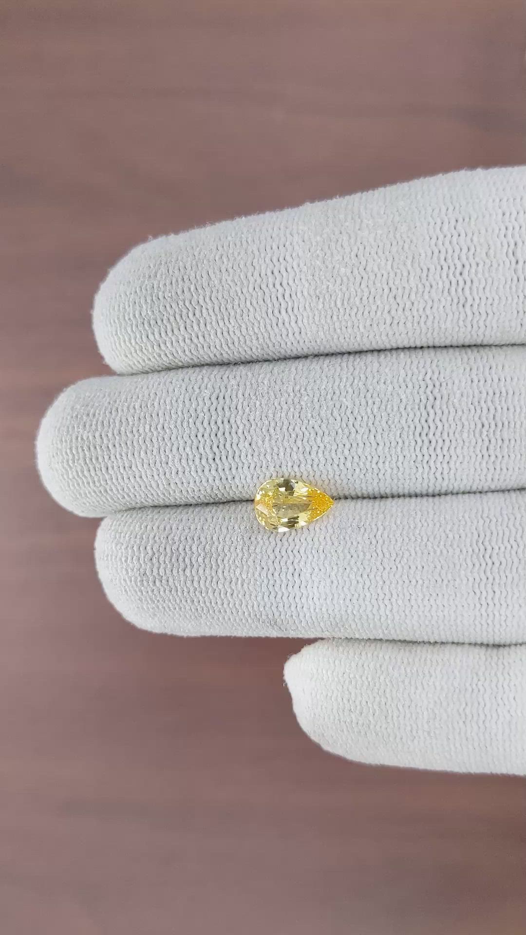 1.53 Ct. Yellow Sapphire from Ceylon (Sri Lanka) Size Video