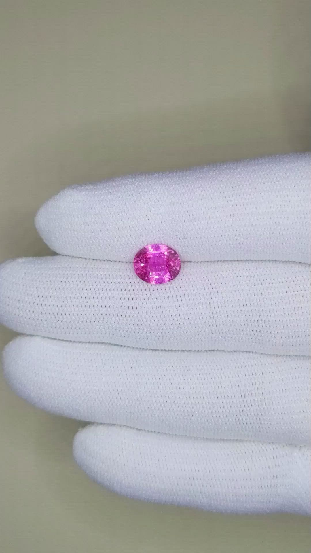 2.08 Ct. Pink Sapphire from Ceylon (Sri Lanka) Size Video