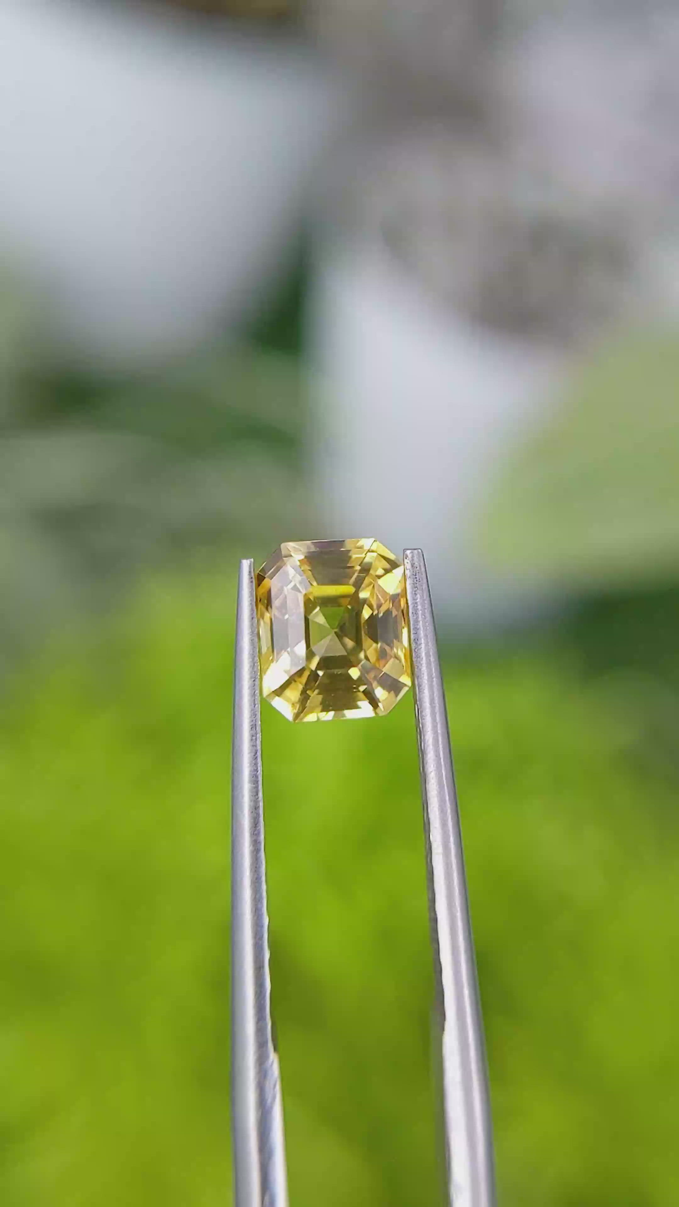 1.59 Ct. Yellow Sapphire from Ceylon (Sri Lanka) Size Video