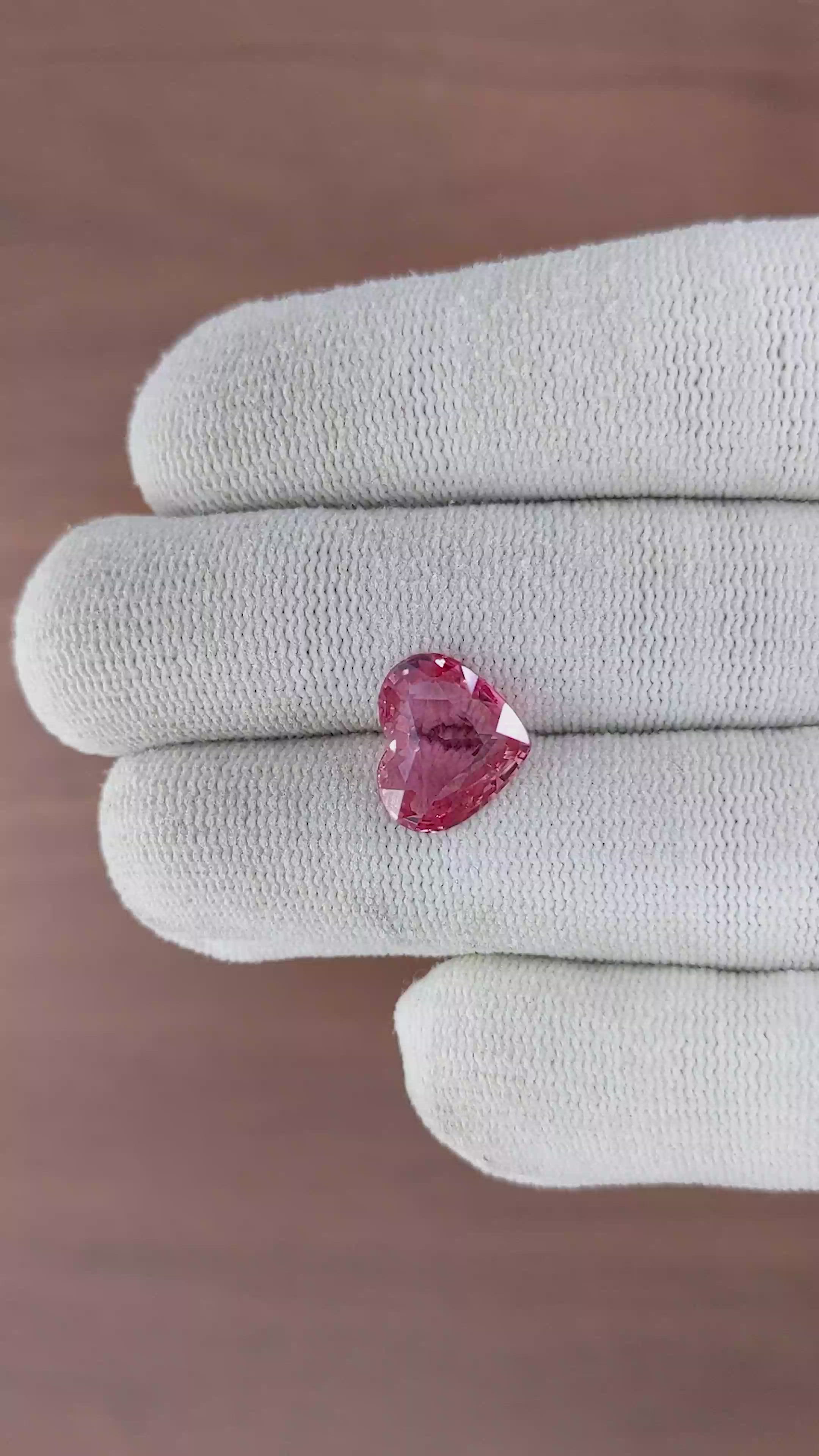 5.02 Ct. Padparadscha Sapphire from Ceylon (Sri Lanka) Size Video