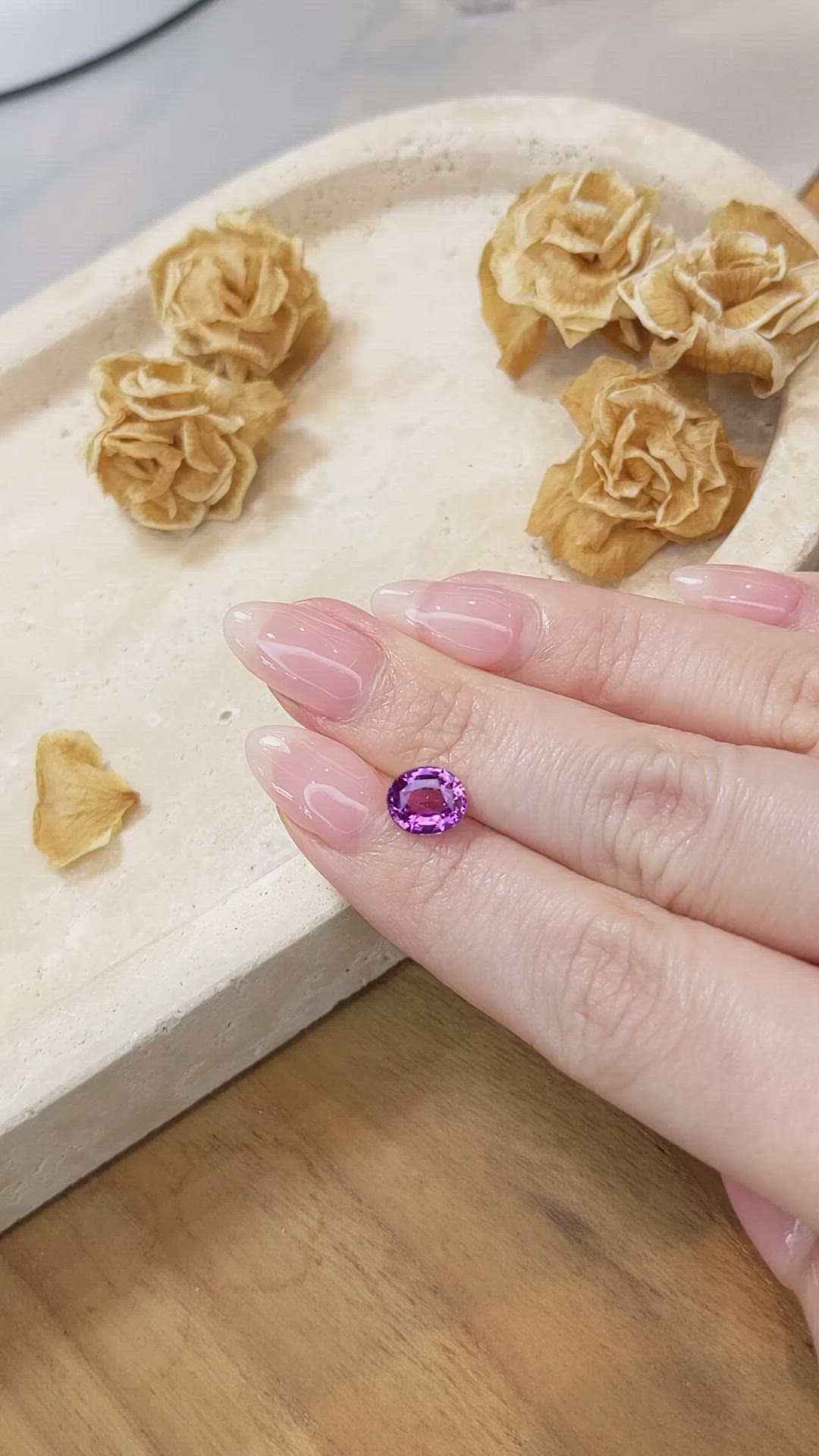 2.09 Ct. Purplish Pink Sapphire from Ceylon (Sri Lanka) Size Video