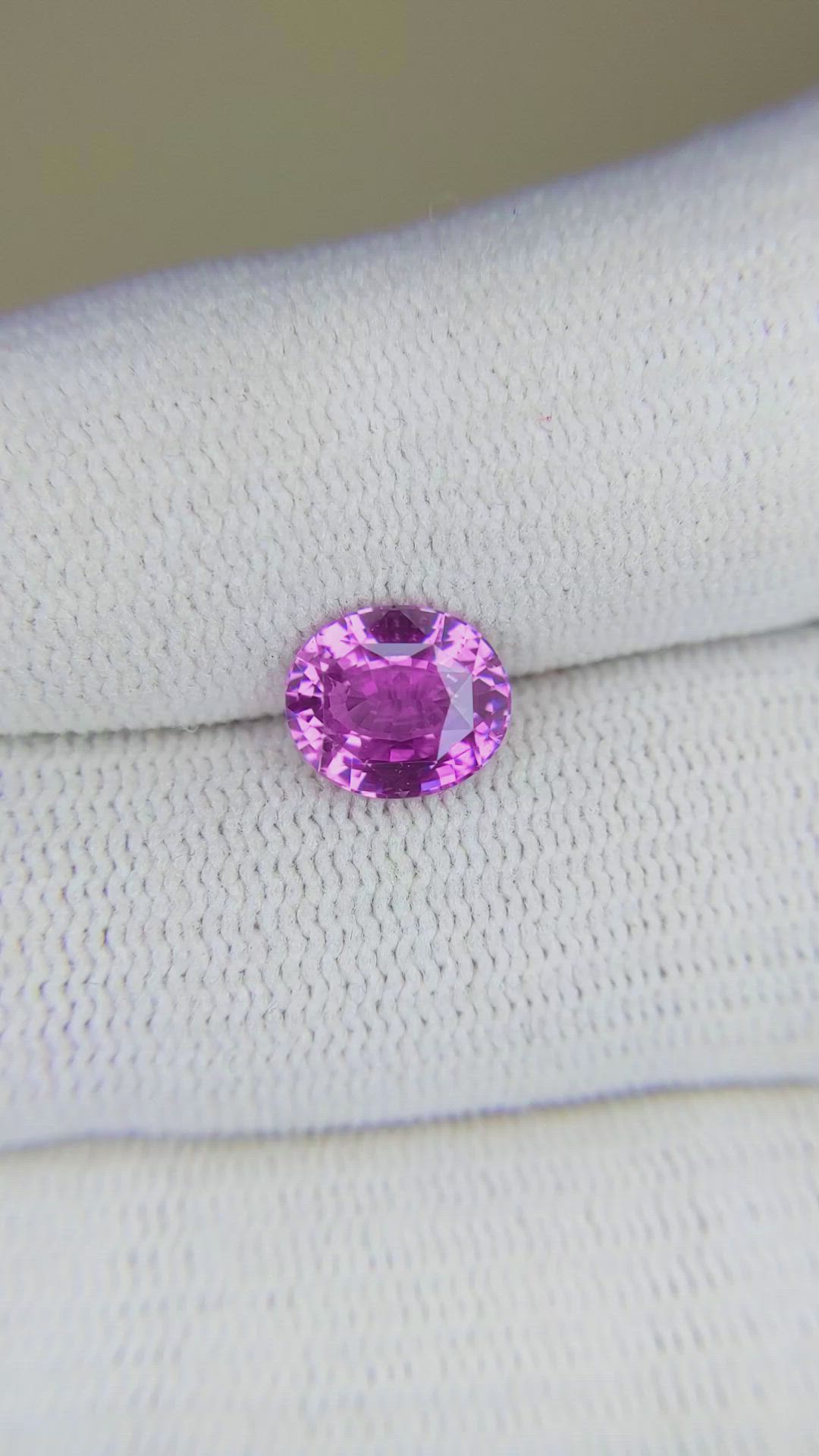 2.09 Ct. Purplish Pink Sapphire from Ceylon (Sri Lanka) Size Video