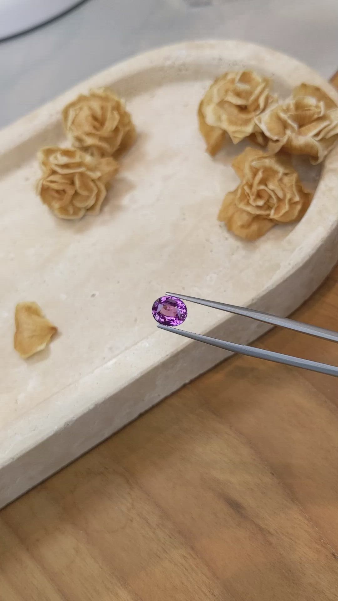 2.09 Ct. Purplish Pink Sapphire from Ceylon (Sri Lanka) Size Video