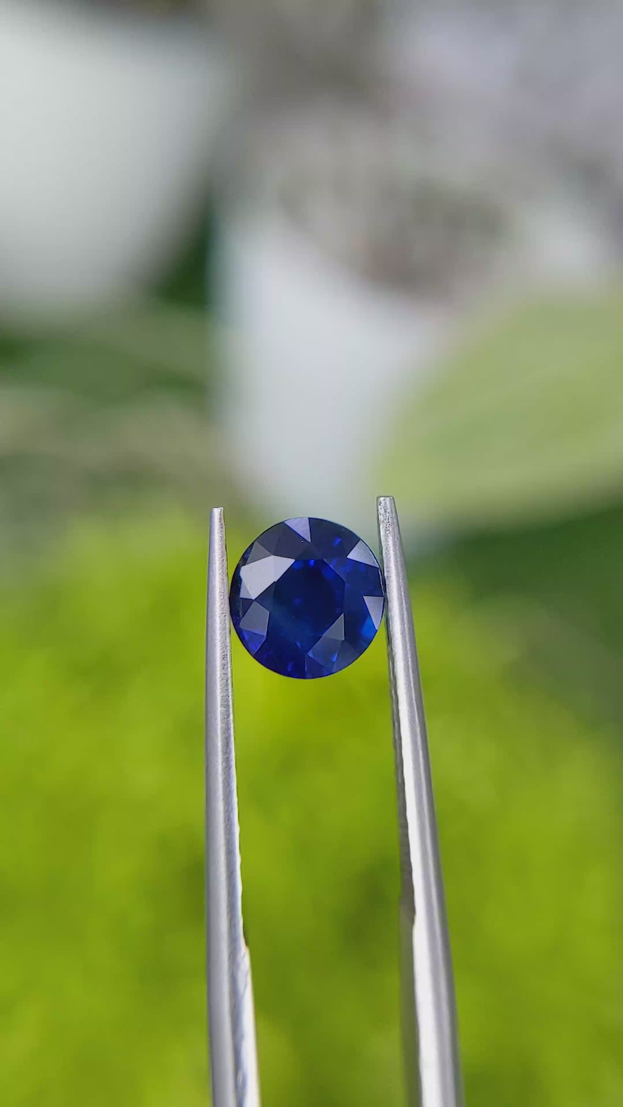 2.04 Ct. Blue Sapphire from Ceylon (Sri Lanka) Size Video
