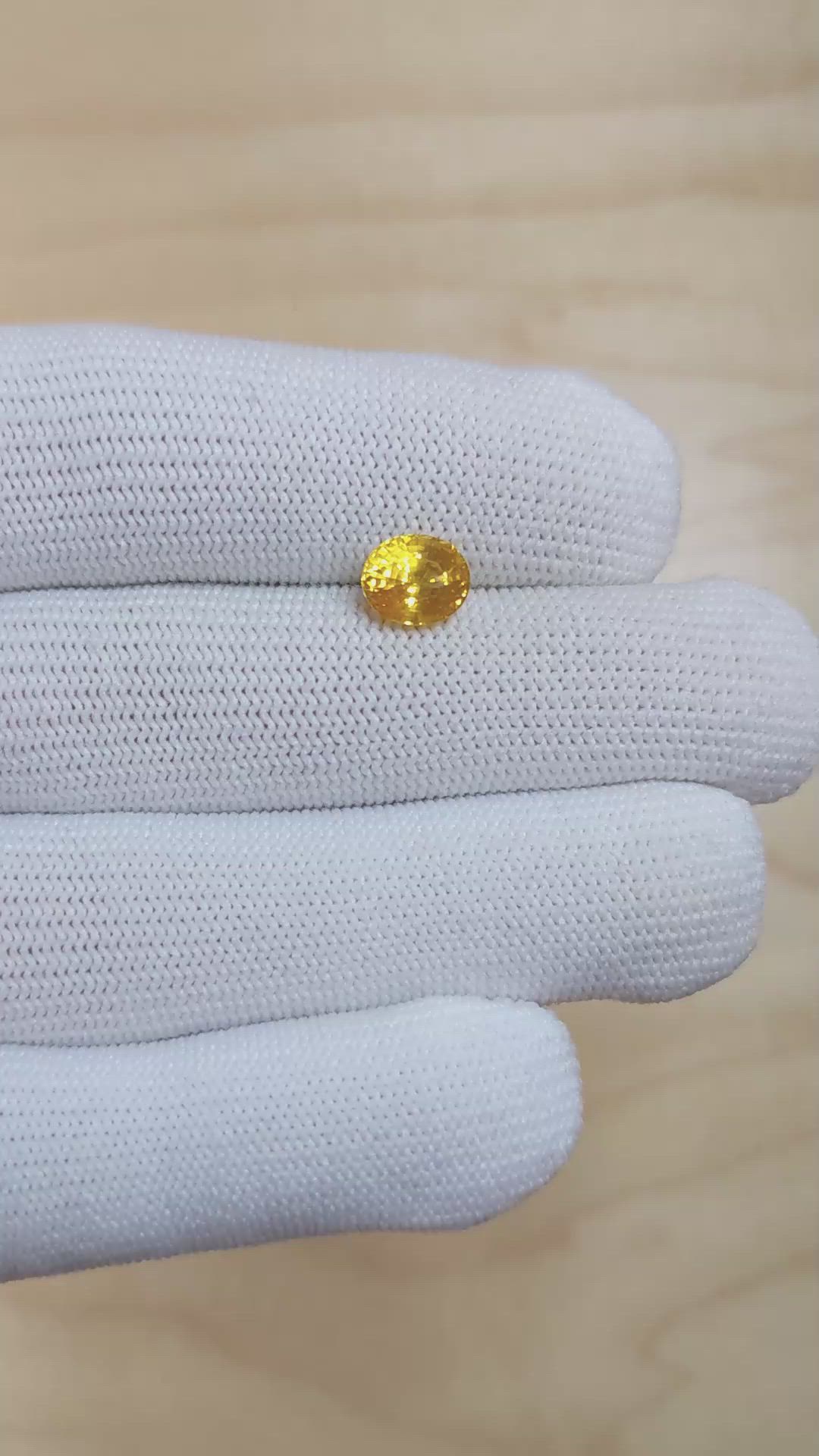 1.96 Ct. Yellow Sapphire from Ceylon (Sri Lanka) Size Video