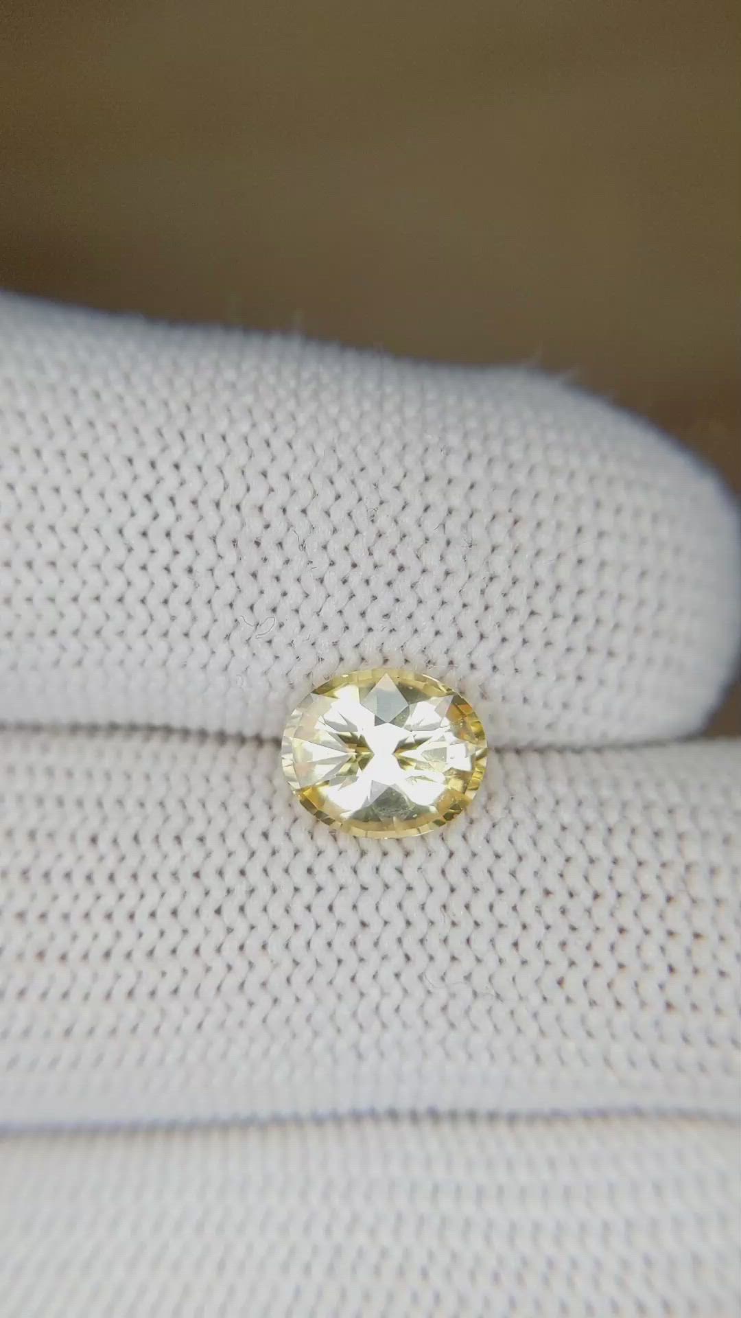 1.72 Ct. Yellow Sapphire from Ceylon (Sri Lanka) Size Video