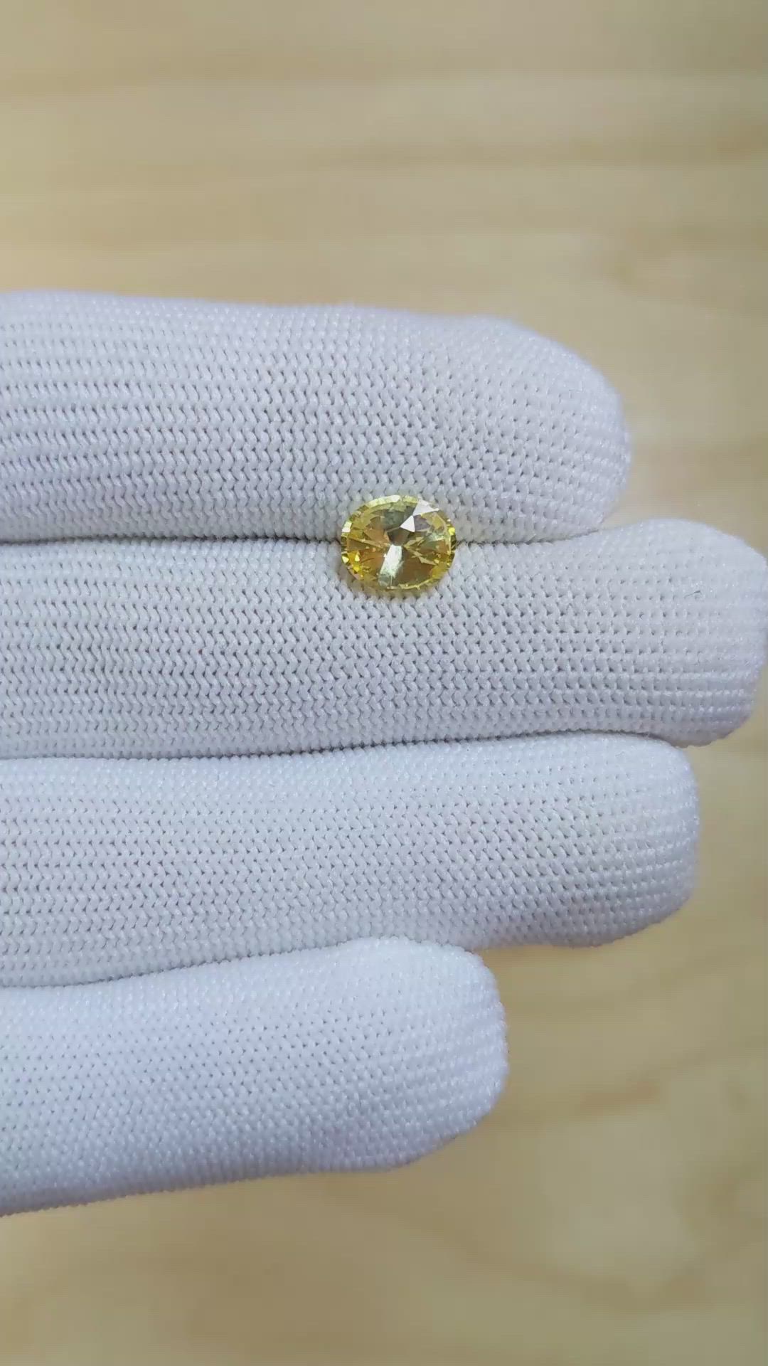 1.72 Ct. Yellow Sapphire from Ceylon (Sri Lanka) Size Video