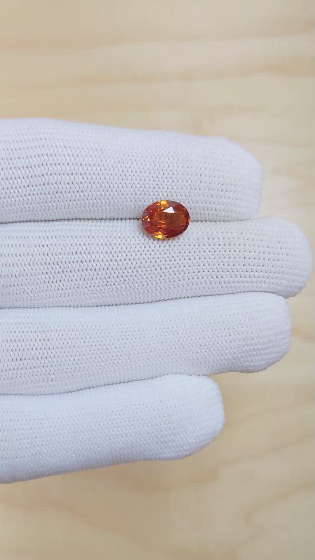 3.07 Ct. Orange Sapphire from Ceylon (Sri Lanka) Size Video