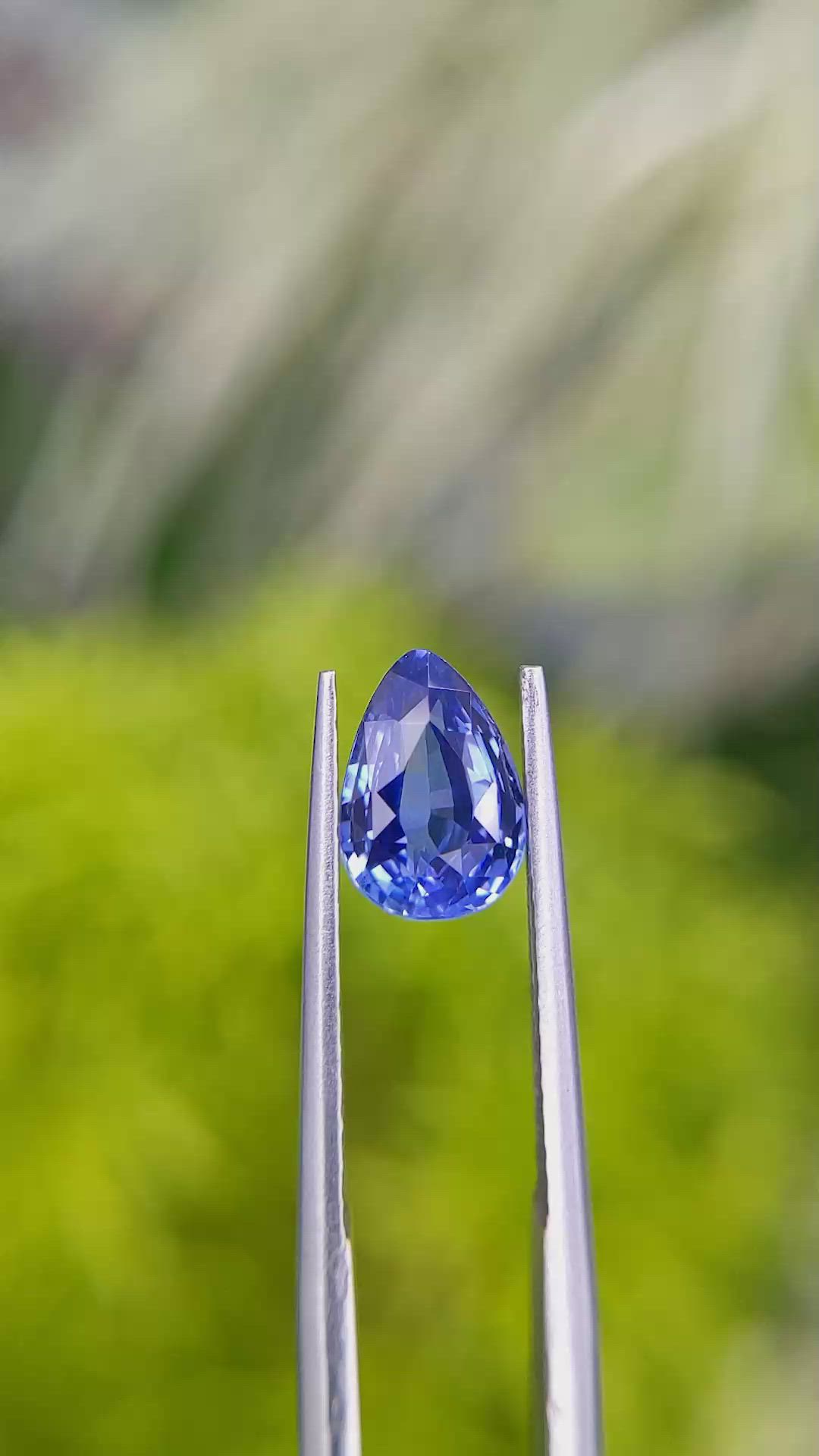 2.07 Ct. Blue Sapphire from Ceylon (Sri Lanka) Size Video