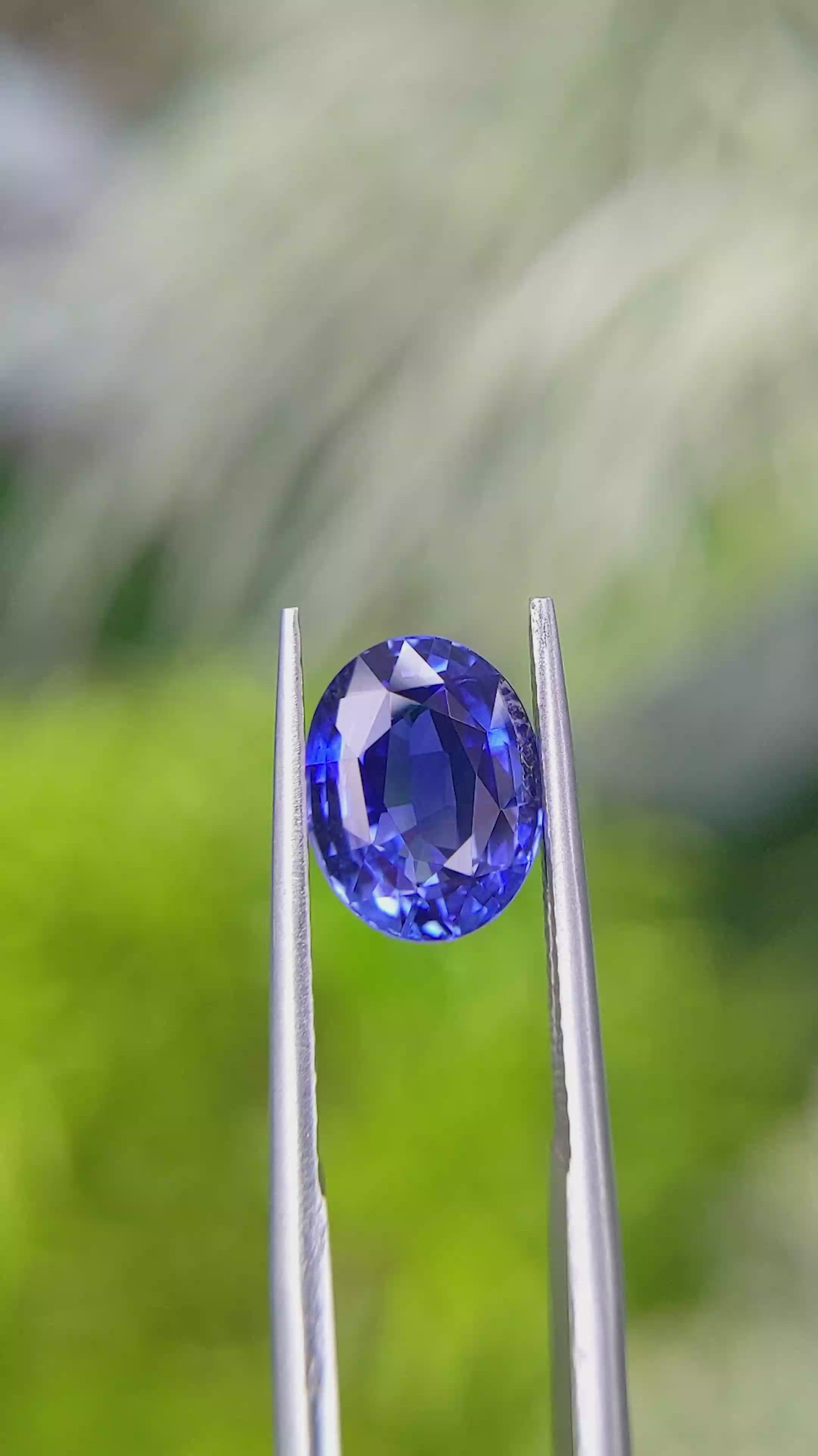 3.03 Ct. Blue Sapphire from Ceylon (Sri Lanka) Size Video