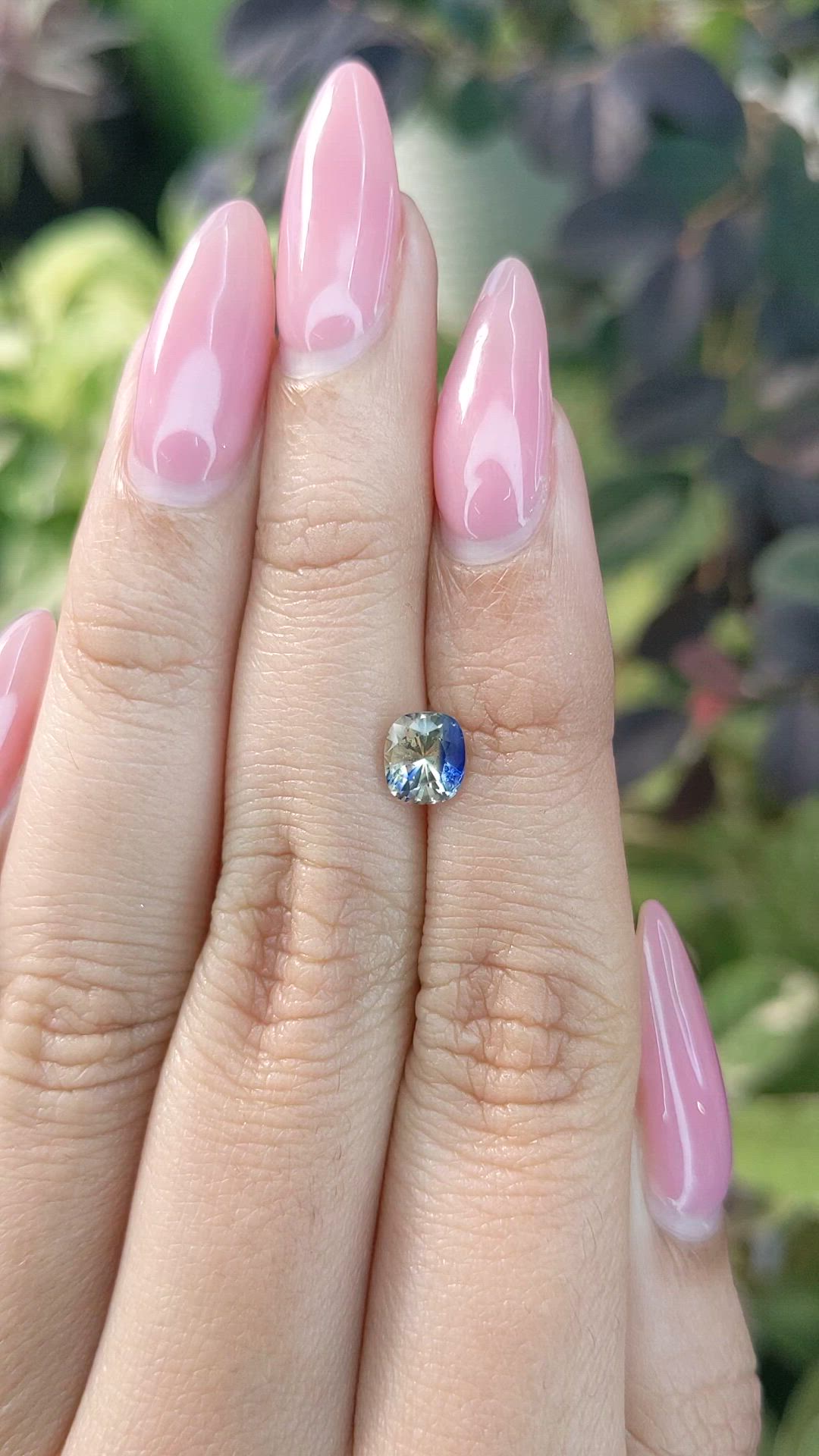 1.19 Ct. Bi Color Sapphire from Ceylon (Sri Lanka) Size Video