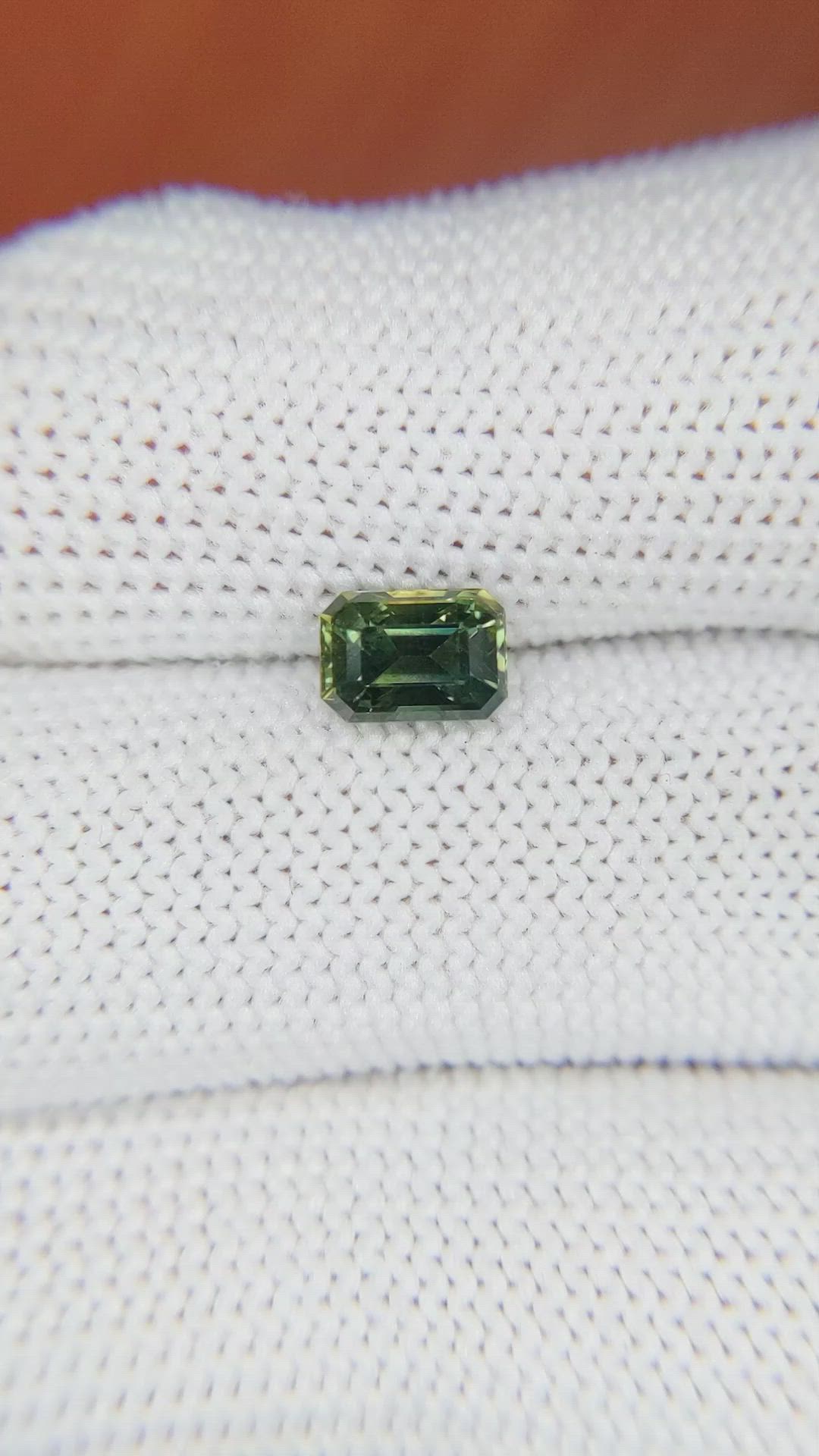 1.20 Ct. Yellowish Green Sapphire from Madagascar Size Video