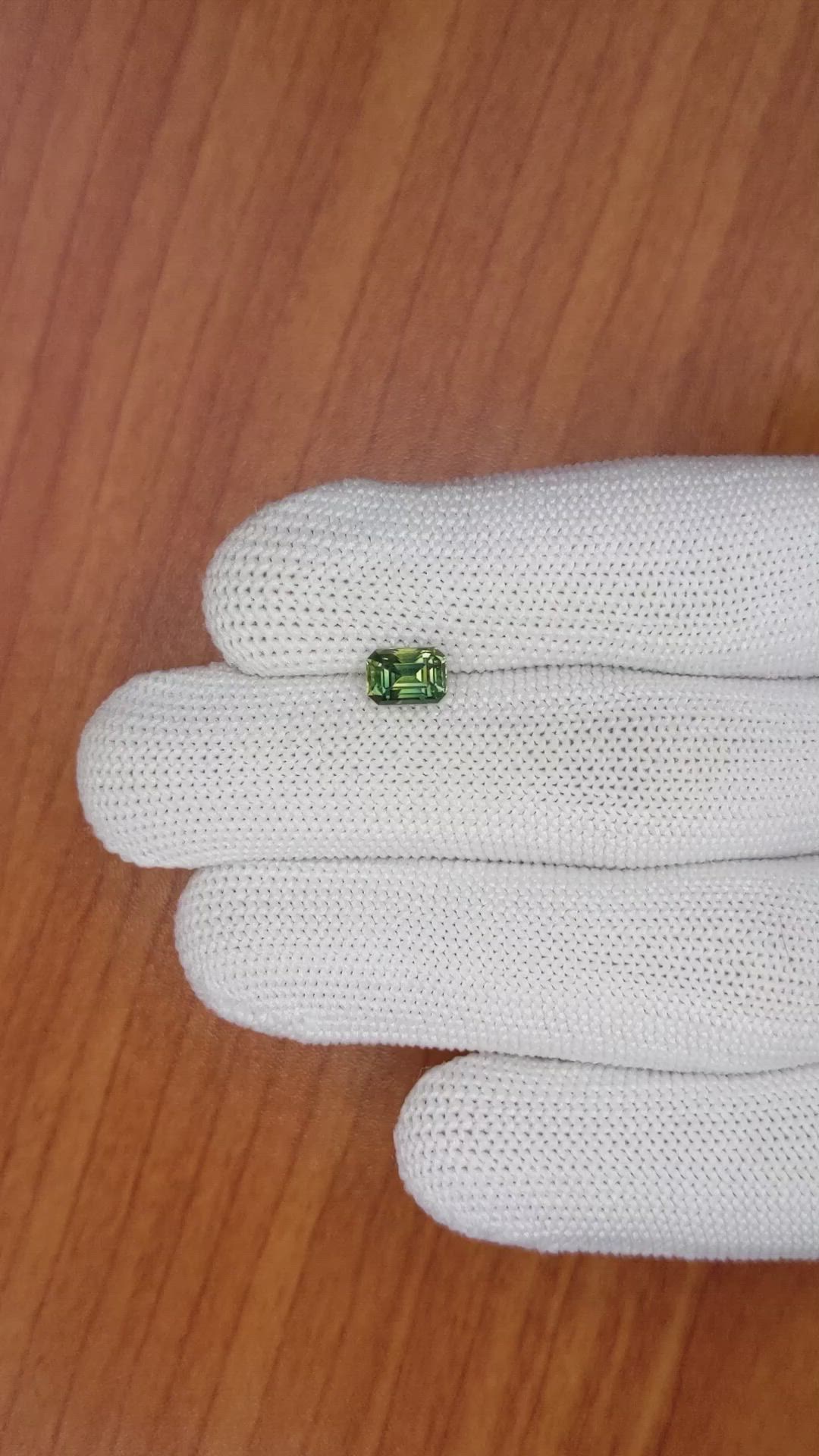 1.20 Ct. Yellowish Green Sapphire from Madagascar Size Video