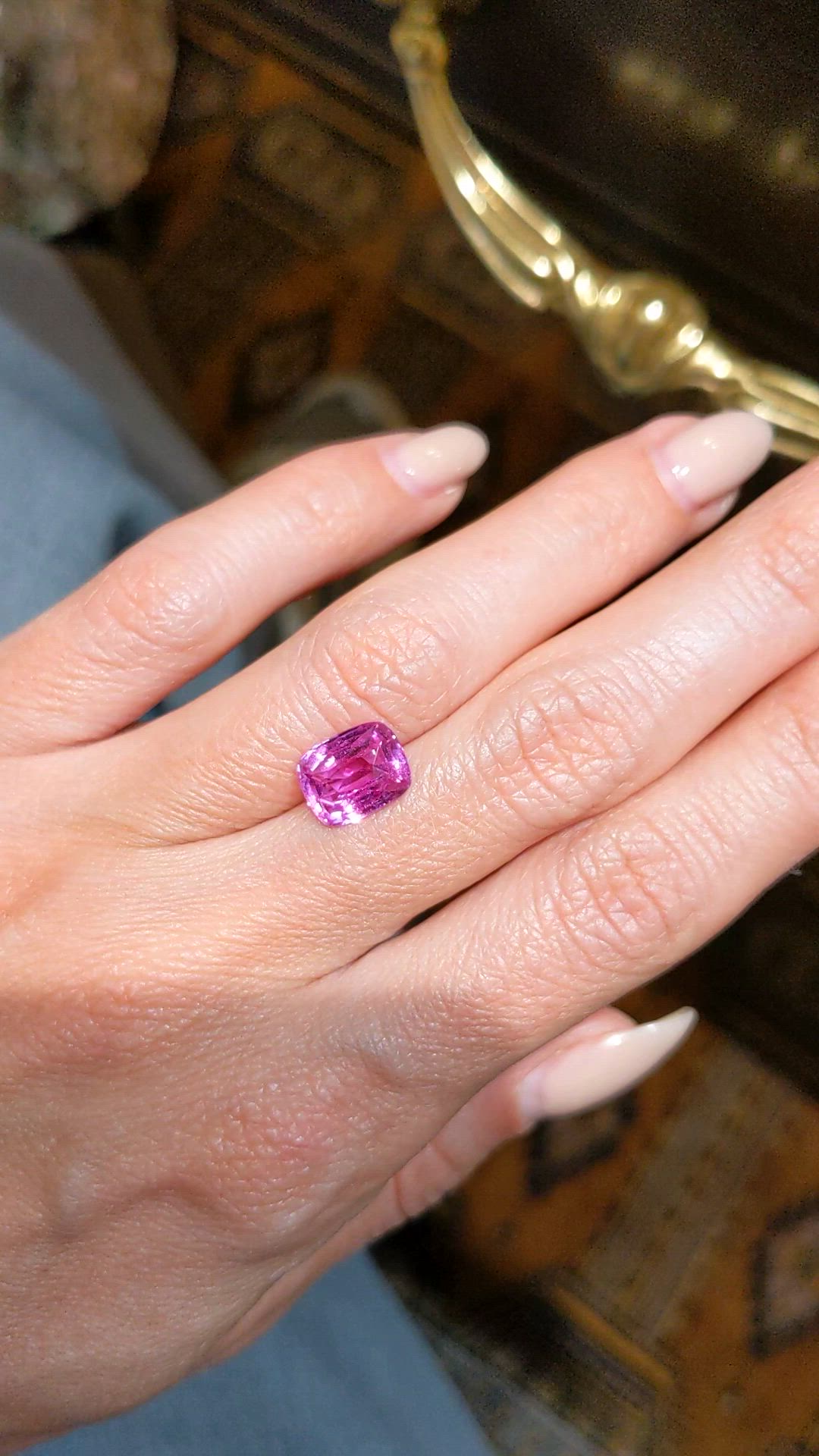 3.65 Ct. Pink Sapphire from Ceylon (Sri Lanka) Size Video