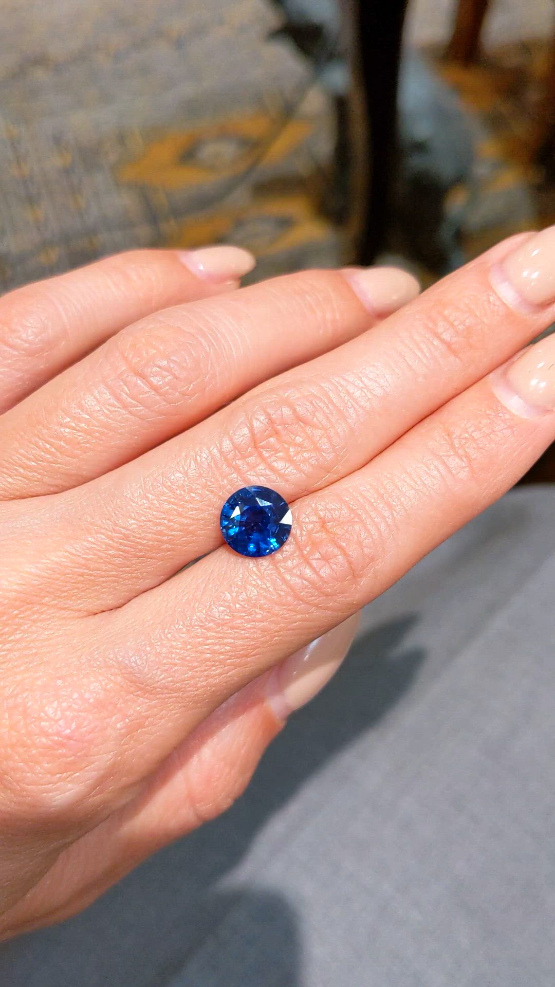3.06 Ct. Blue Sapphire from Ceylon (Sri Lanka) Size Video